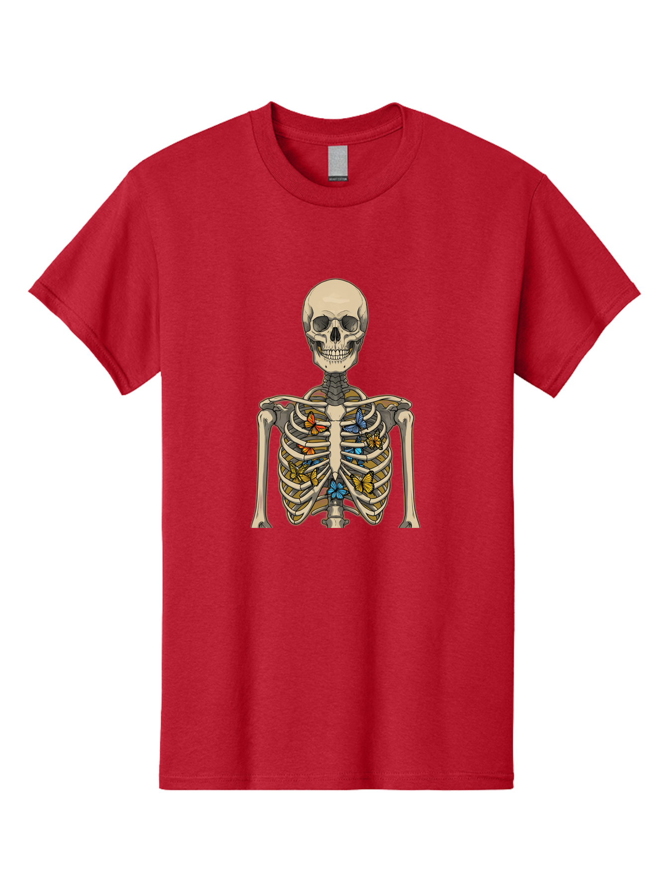 Butterfly-Skeleton Men'S Graphic Tee, 100% Cotton, Comfortable Casual Summer Wear, Machine Washable, Vintage Camera, Old Camera, Antique Camera, Black Camera, Classic Photography, Photography Equipment, Nostalgic Device, Film Camera, Bak163