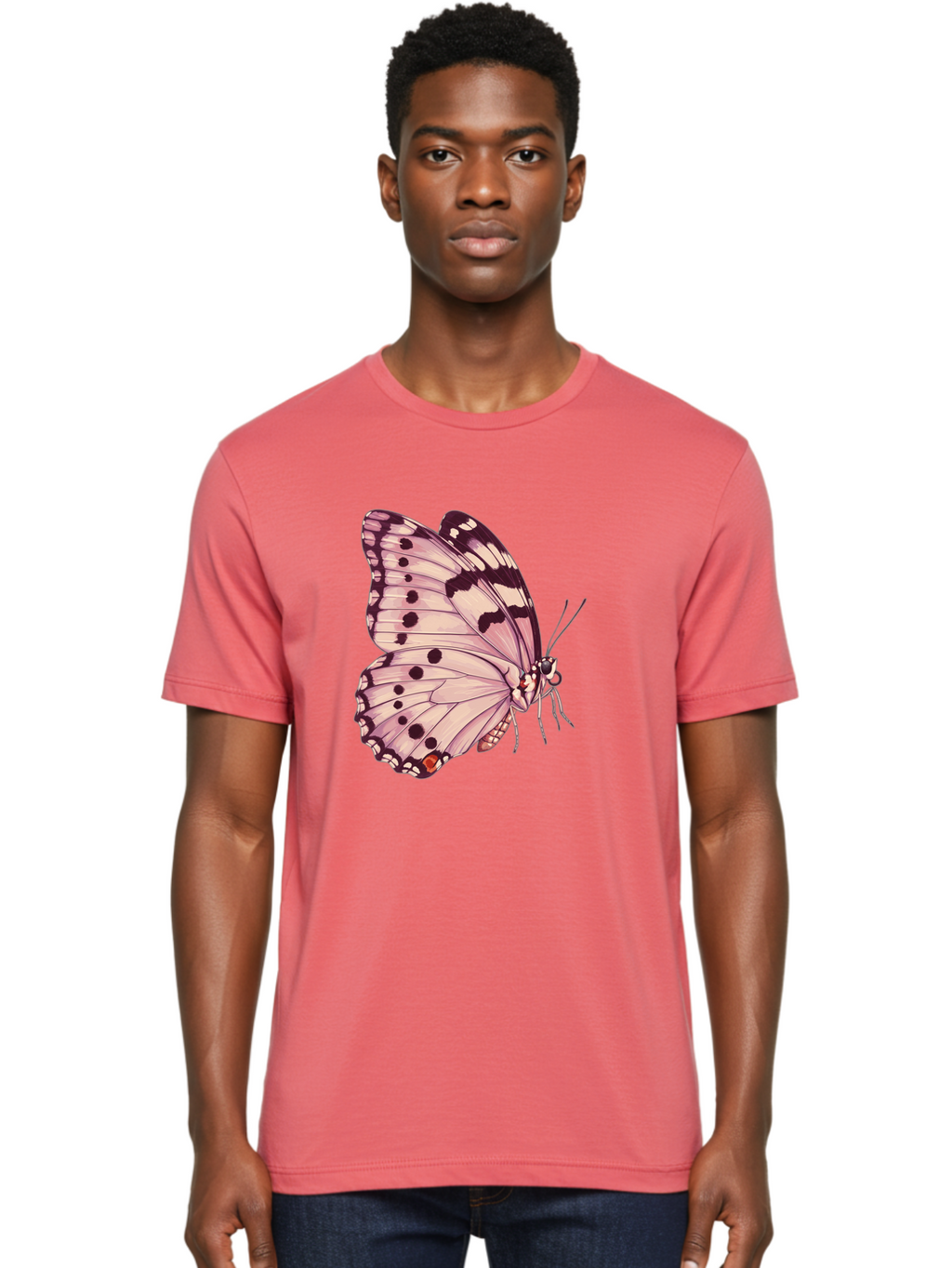 Butterfly Men'S Graphic Tee, 100% Cotton, Comfortable Casual Summer Wear, Machine Washable, Vintage Camera, Old Camera, Antique Camera, Black Camera, Classic Photography, Photography Equipment, Nostalgic Device, Film Camera, Camera Art Bak165