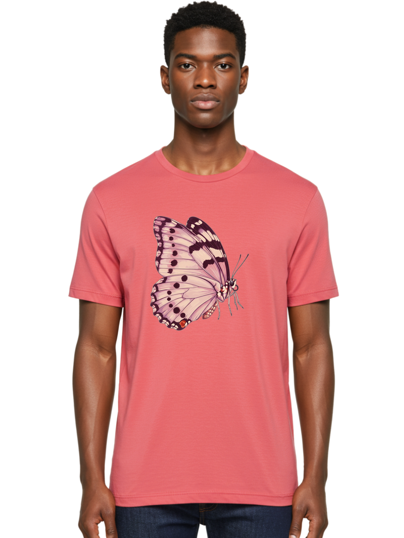 Butterfly Men'S Graphic Tee, 100% Cotton, Comfortable Casual Summer Wear, Machine Washable, Vintage Camera, Old Camera, Antique Camera, Black Camera, Classic Photography, Photography Equipment, Nostalgic Device, Film Camera, Camera Art Bak165