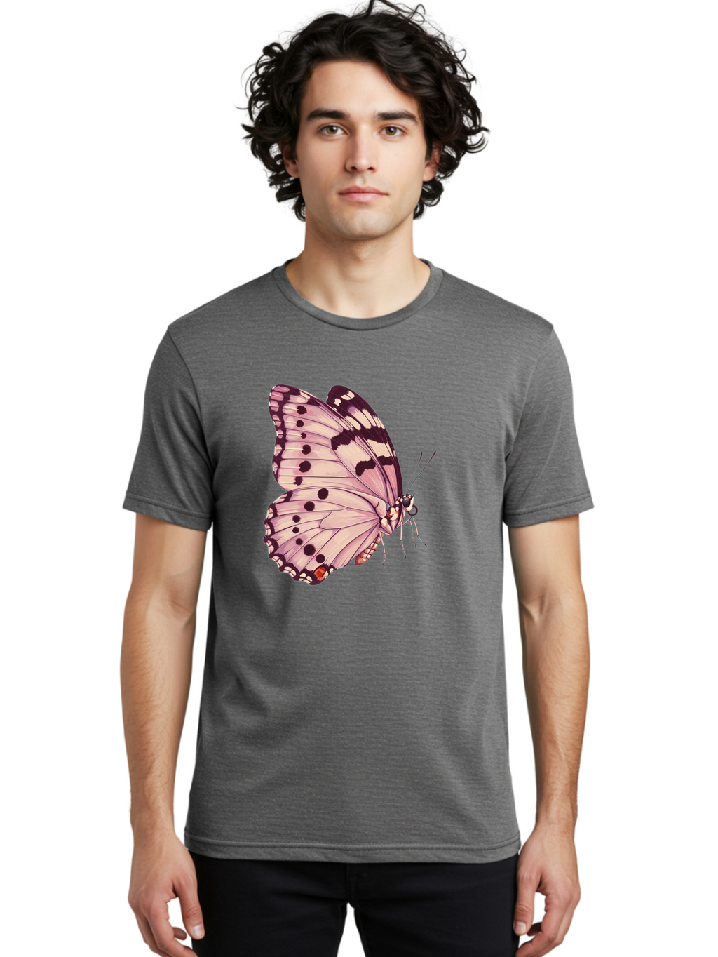 Butterfly Men'S Graphic Tee, 100% Cotton, Comfortable Casual Summer Wear, Machine Washable, Vintage Camera, Old Camera, Antique Camera, Black Camera, Classic Photography, Photography Equipment, Nostalgic Device, Film Camera, Camera Art Bak165