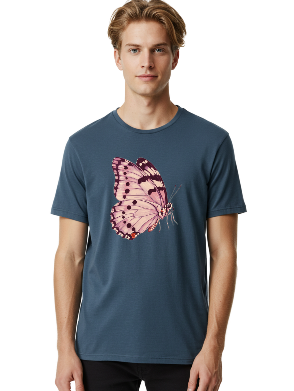 Butterfly Men'S Graphic Tee, 100% Cotton, Comfortable Casual Summer Wear, Machine Washable, Vintage Camera, Old Camera, Antique Camera, Black Camera, Classic Photography, Photography Equipment, Nostalgic Device, Film Camera, Camera Art Bak165
