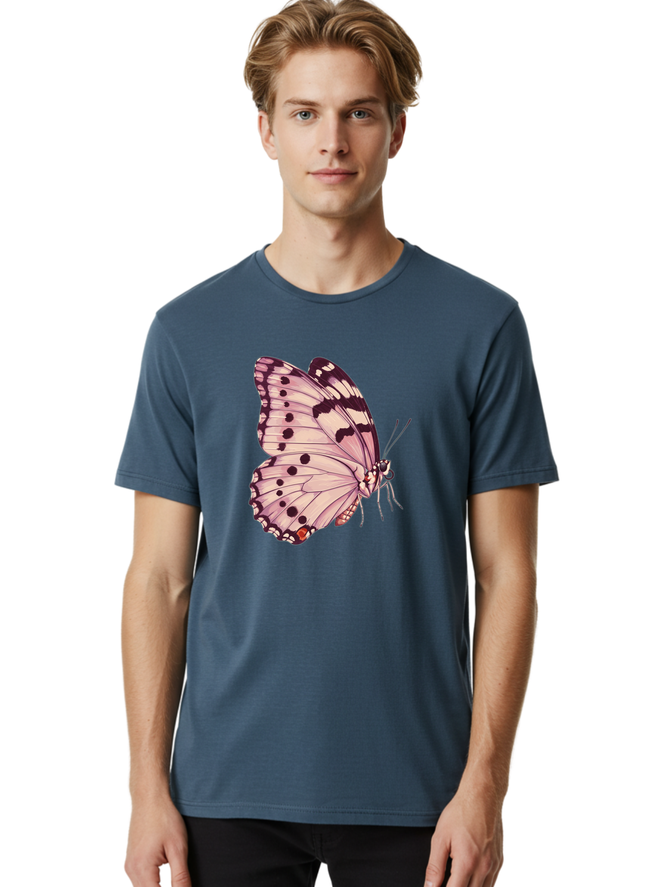 Butterfly Men'S Graphic Tee, 100% Cotton, Comfortable Casual Summer Wear, Machine Washable, Vintage Camera, Old Camera, Antique Camera, Black Camera, Classic Photography, Photography Equipment, Nostalgic Device, Film Camera, Camera Art Bak165