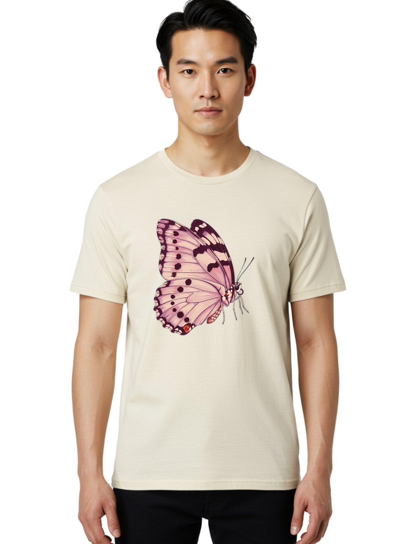 Butterfly Men'S Graphic Tee, 100% Cotton, Comfortable Casual Summer Wear, Machine Washable, Vintage Camera, Old Camera, Antique Camera, Black Camera, Classic Photography, Photography Equipment, Nostalgic Device, Film Camera, Camera Art Bak165