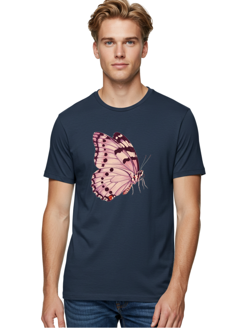 Butterfly Men'S Graphic Tee, 100% Cotton, Comfortable Casual Summer Wear, Machine Washable, Vintage Camera, Old Camera, Antique Camera, Black Camera, Classic Photography, Photography Equipment, Nostalgic Device, Film Camera, Camera Art Bak165