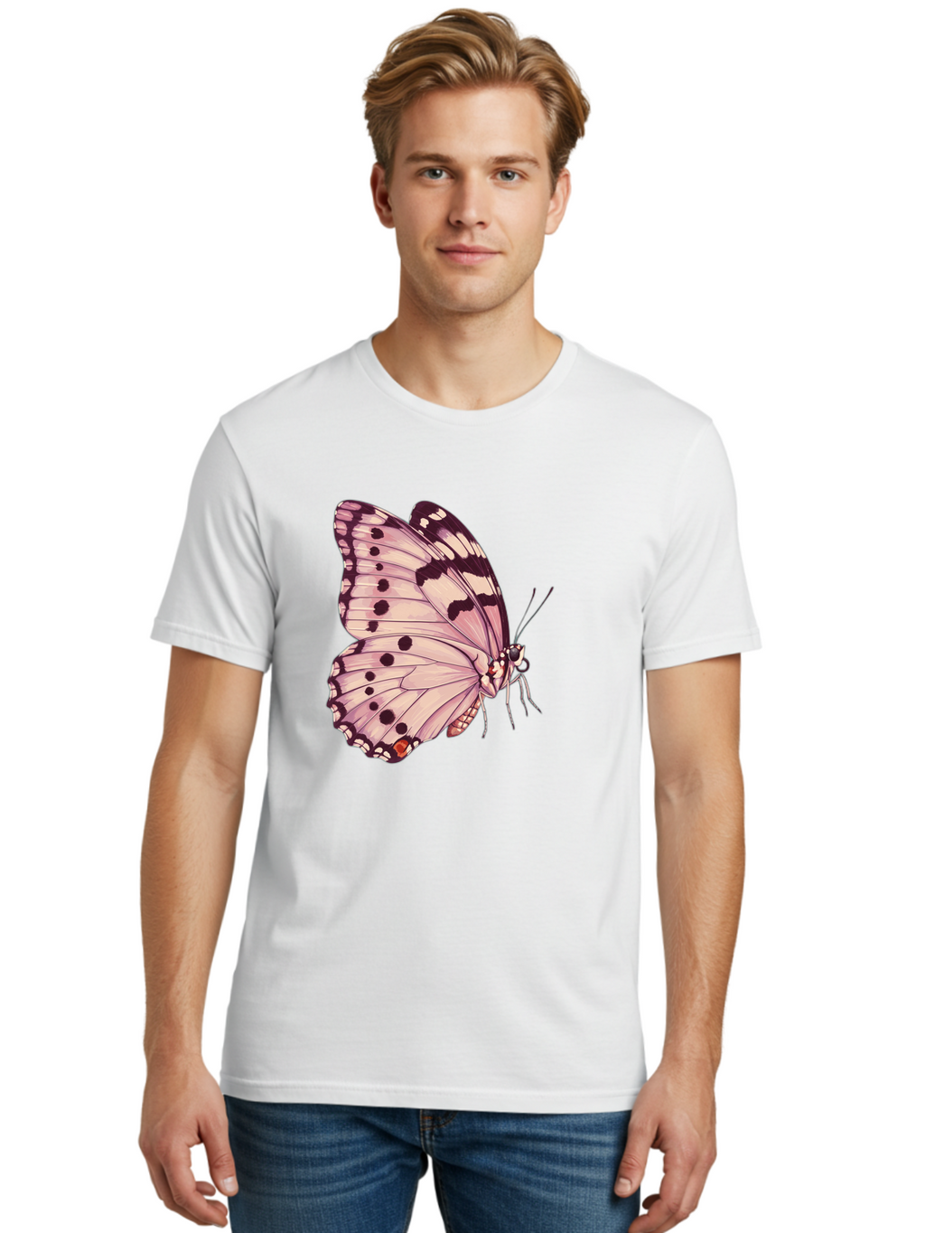 Butterfly Men'S Graphic Tee, 100% Cotton, Comfortable Casual Summer Wear, Machine Washable, Vintage Camera, Old Camera, Antique Camera, Black Camera, Classic Photography, Photography Equipment, Nostalgic Device, Film Camera, Camera Art Bak165