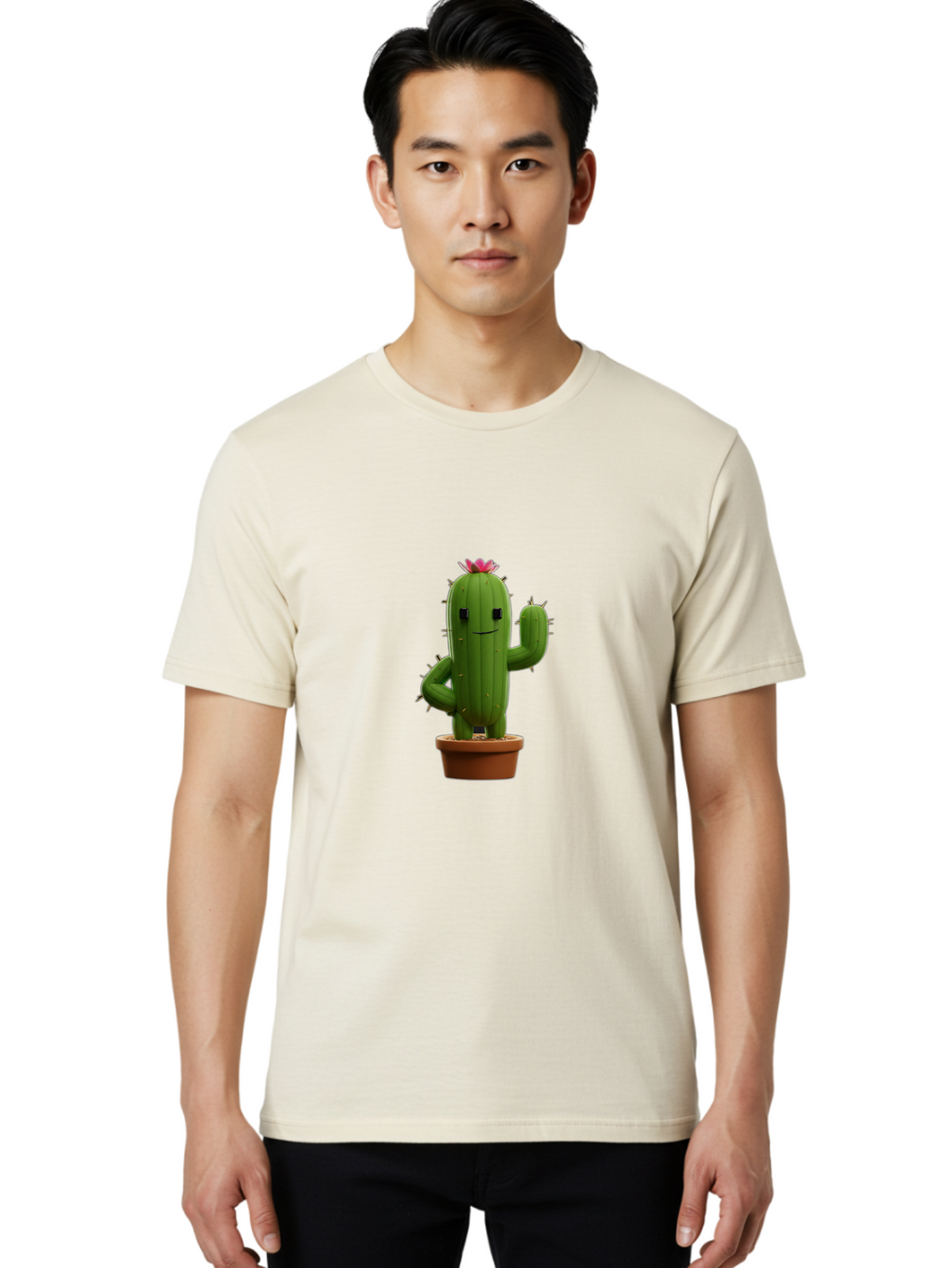 Cactus-Character Men'S Graphic Tee, 100% Cotton, Comfortable Casual Summer Wear, Machine Washable, Vintage Camera, Old Camera, Antique Camera, Black Camera, Classic Photography, Photography Equipment, Nostalgic Device, Film Camera, Camera Art Bak166