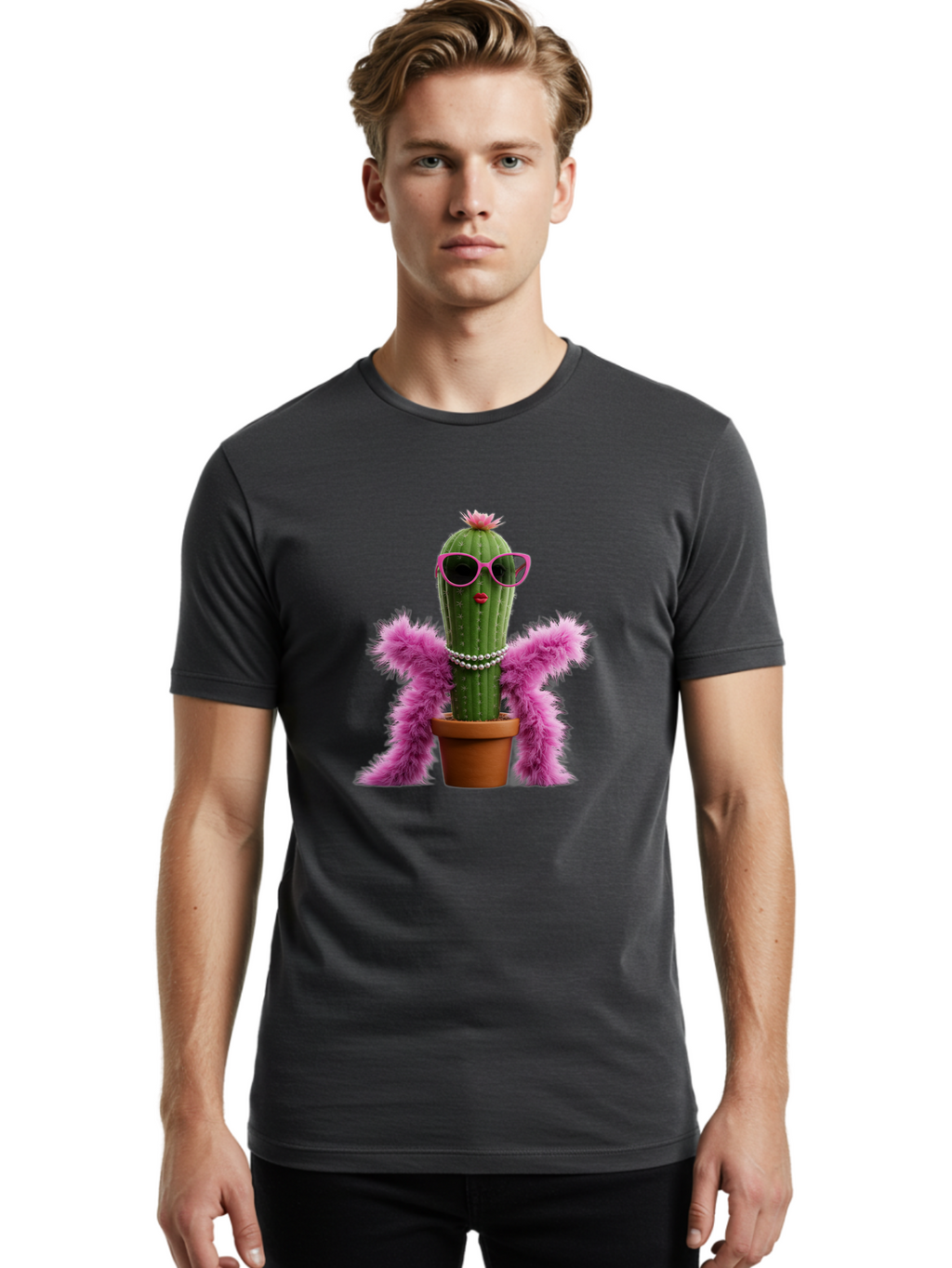 Cactus-With-Pink-Sunglasses Men'S Graphic Tee, 100% Cotton, Comfortable Casual Summer Wear, Machine Washable, Vintage Camera, Old Camera, Antique Camera, Black Camera, Classic Photography, Photography Equipment, Nostalgic Device, Film Camera, Bak167