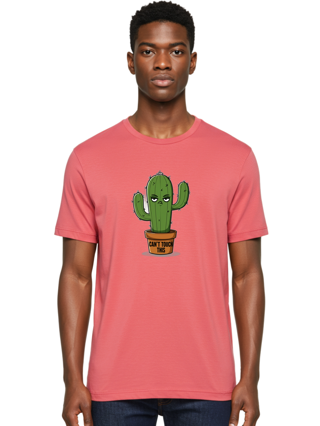 Can-T-Touch-This-Cactus-1 Men'S Graphic Tee, 100% Cotton, Comfortable Casual Summer Wear, Machine Washable, Vintage Camera, Old Camera, Antique Camera, Black Camera, Classic Photography, Photography Equipment, Nostalgic Device, Film Camera, Bak169