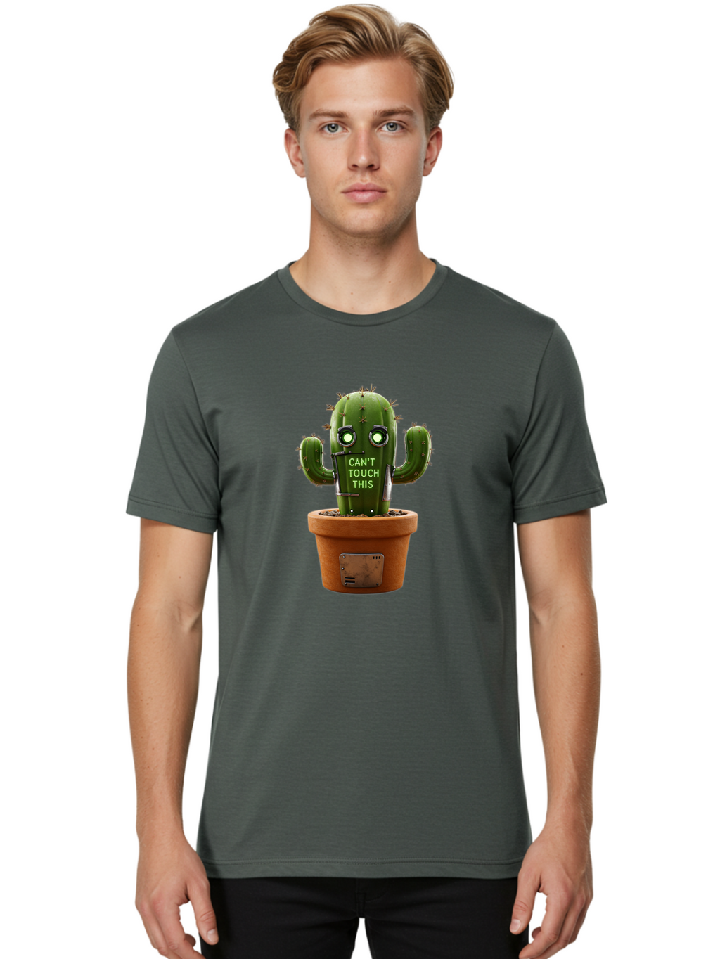 Can-T-Touch-This-Cactus-3 Men'S Graphic Tee, 100% Cotton, Comfortable Casual Summer Wear, Machine Washable, Vintage Camera, Old Camera, Antique Camera, Black Camera, Classic Photography, Photography Equipment, Nostalgic Device, Film Camera, Bak171