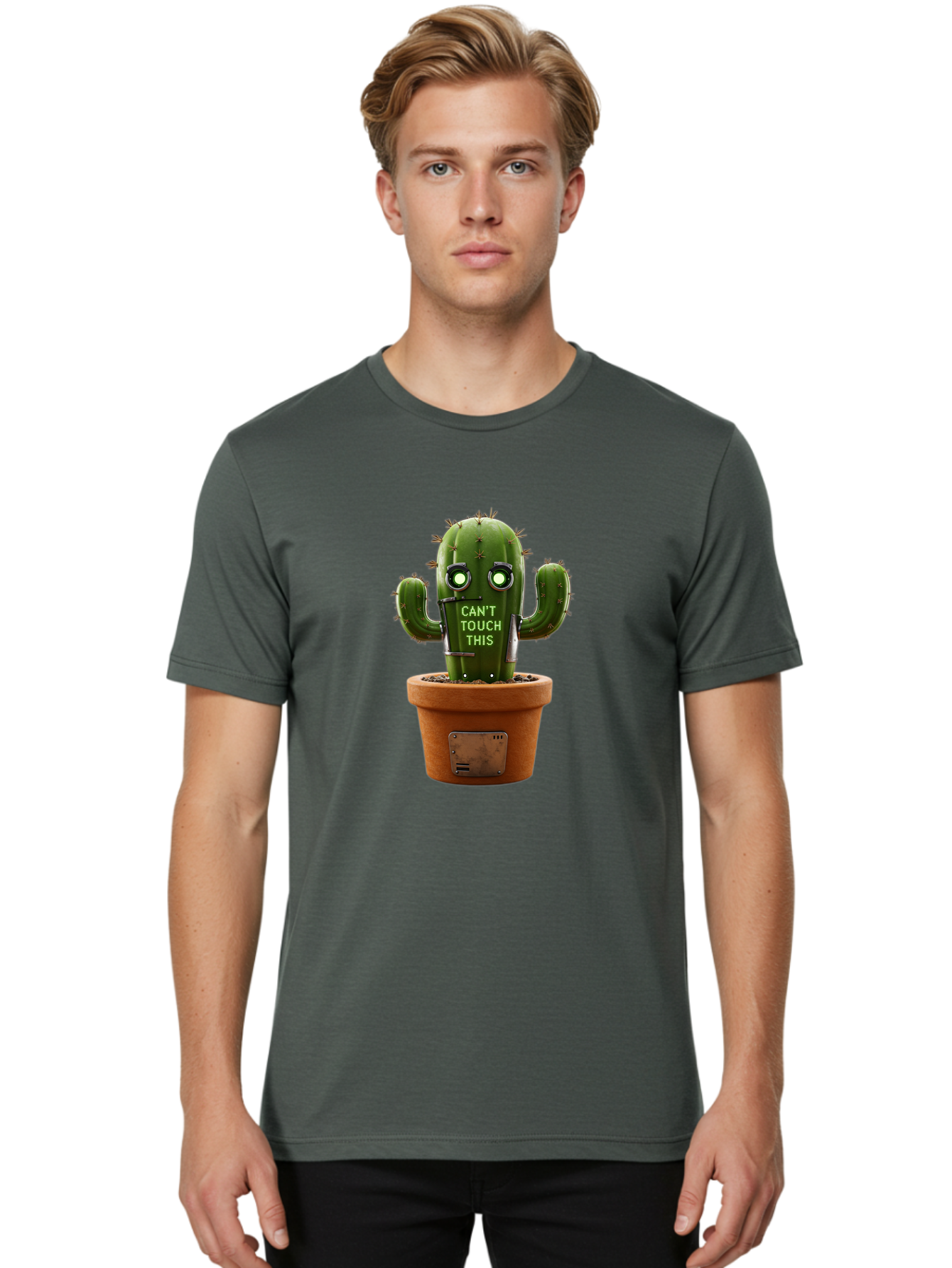 Can-T-Touch-This-Cactus-3 Men'S Graphic Tee, 100% Cotton, Comfortable Casual Summer Wear, Machine Washable, Vintage Camera, Old Camera, Antique Camera, Black Camera, Classic Photography, Photography Equipment, Nostalgic Device, Film Camera, Bak171