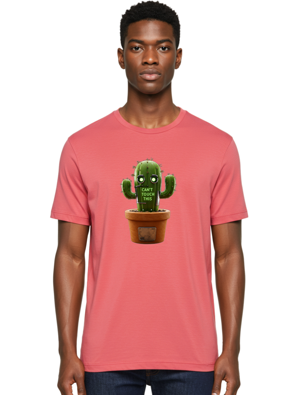 Can-T-Touch-This-Cactus-3 Men'S Graphic Tee, 100% Cotton, Comfortable Casual Summer Wear, Machine Washable, Vintage Camera, Old Camera, Antique Camera, Black Camera, Classic Photography, Photography Equipment, Nostalgic Device, Film Camera, Bak171