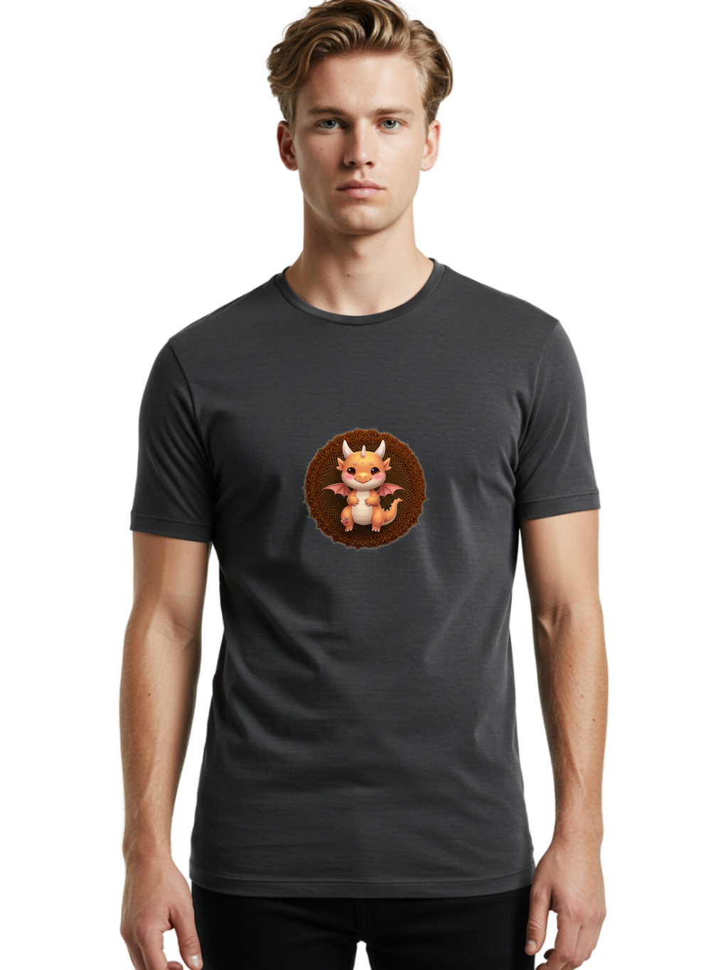 Cartoon-Dragon-1 Men'S Graphic Tee, 100% Cotton, Comfortable Casual Summer Wear, Machine Washable, Vintage Camera, Old Camera, Antique Camera, Black Camera, Classic Photography, Photography Equipment, Nostalgic Device, Film Camera, Camera Art Bak179