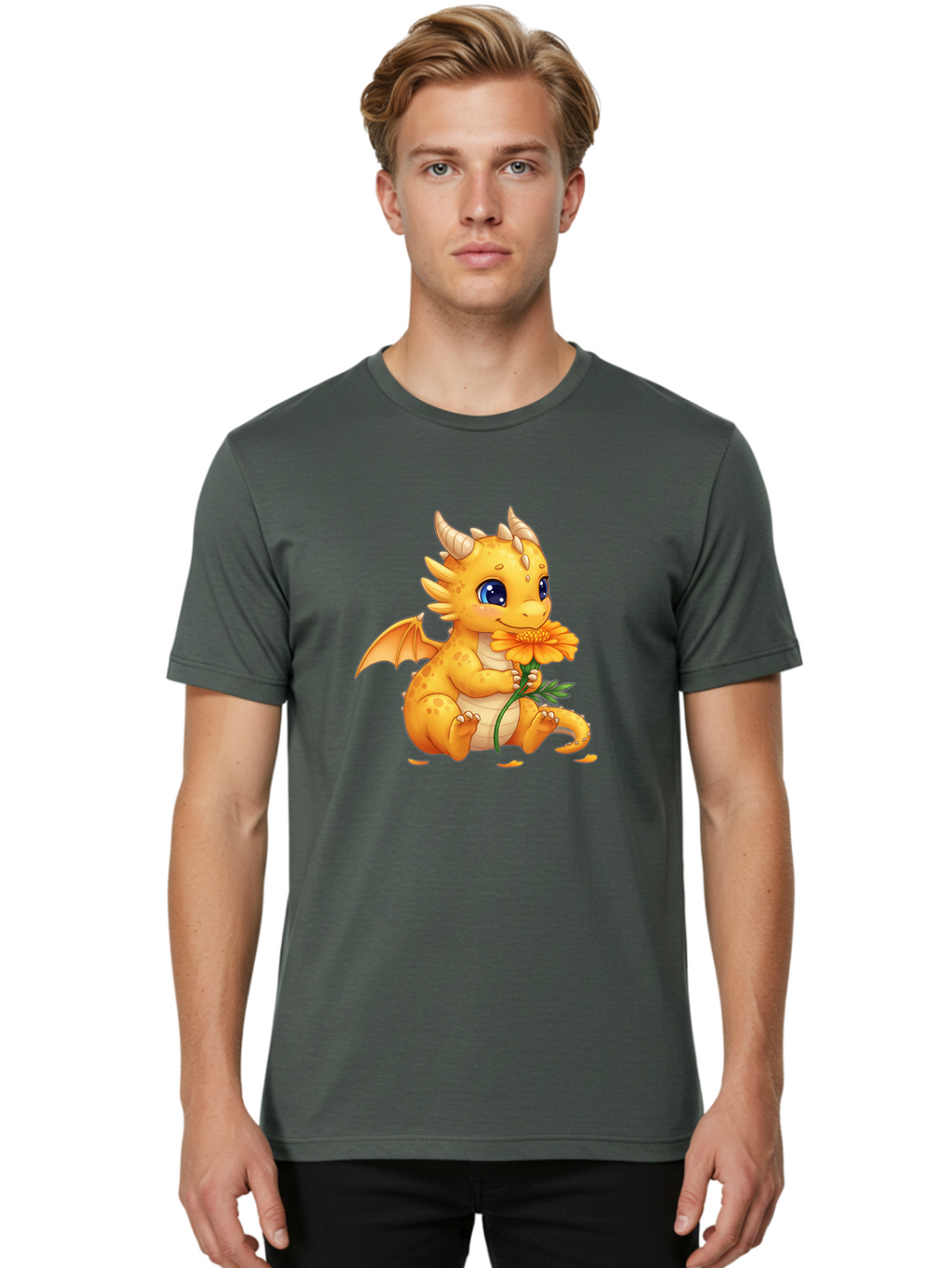 Cartoon-Dragon-With-Flower Men'S Graphic Tee, 100% Cotton, Comfortable Casual Summer Wear, Machine Washable, Vintage Camera, Old Camera, Antique Camera, Black Camera, Classic Photography, Photography Equipment, Nostalgic Device, Film Camera, Bak181
