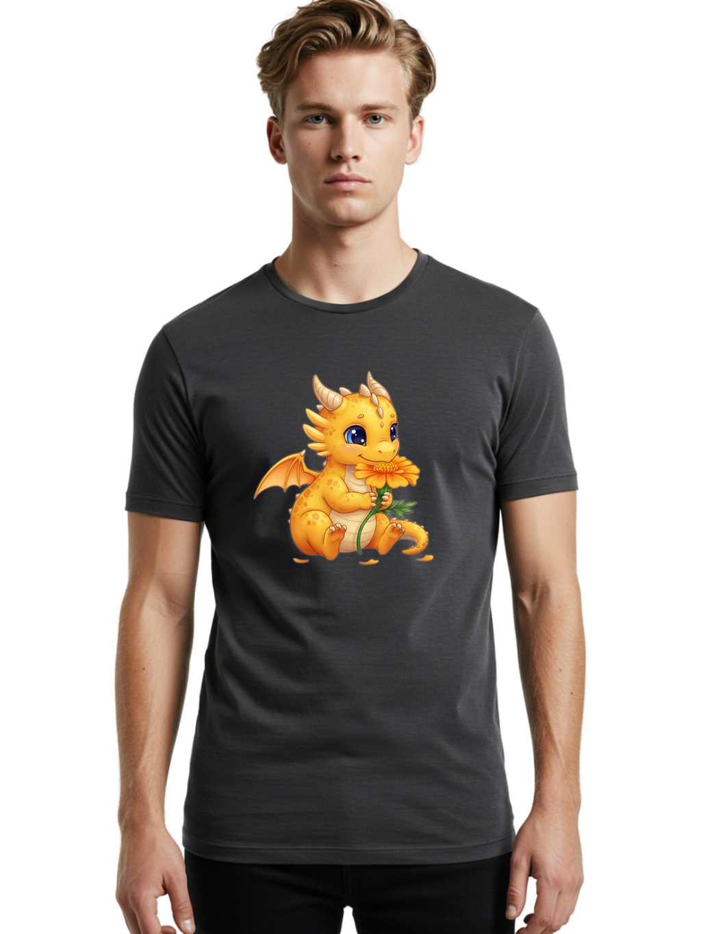 Cartoon-Dragon-With-Flower Men'S Graphic Tee, 100% Cotton, Comfortable Casual Summer Wear, Machine Washable, Vintage Camera, Old Camera, Antique Camera, Black Camera, Classic Photography, Photography Equipment, Nostalgic Device, Film Camera, Bak181