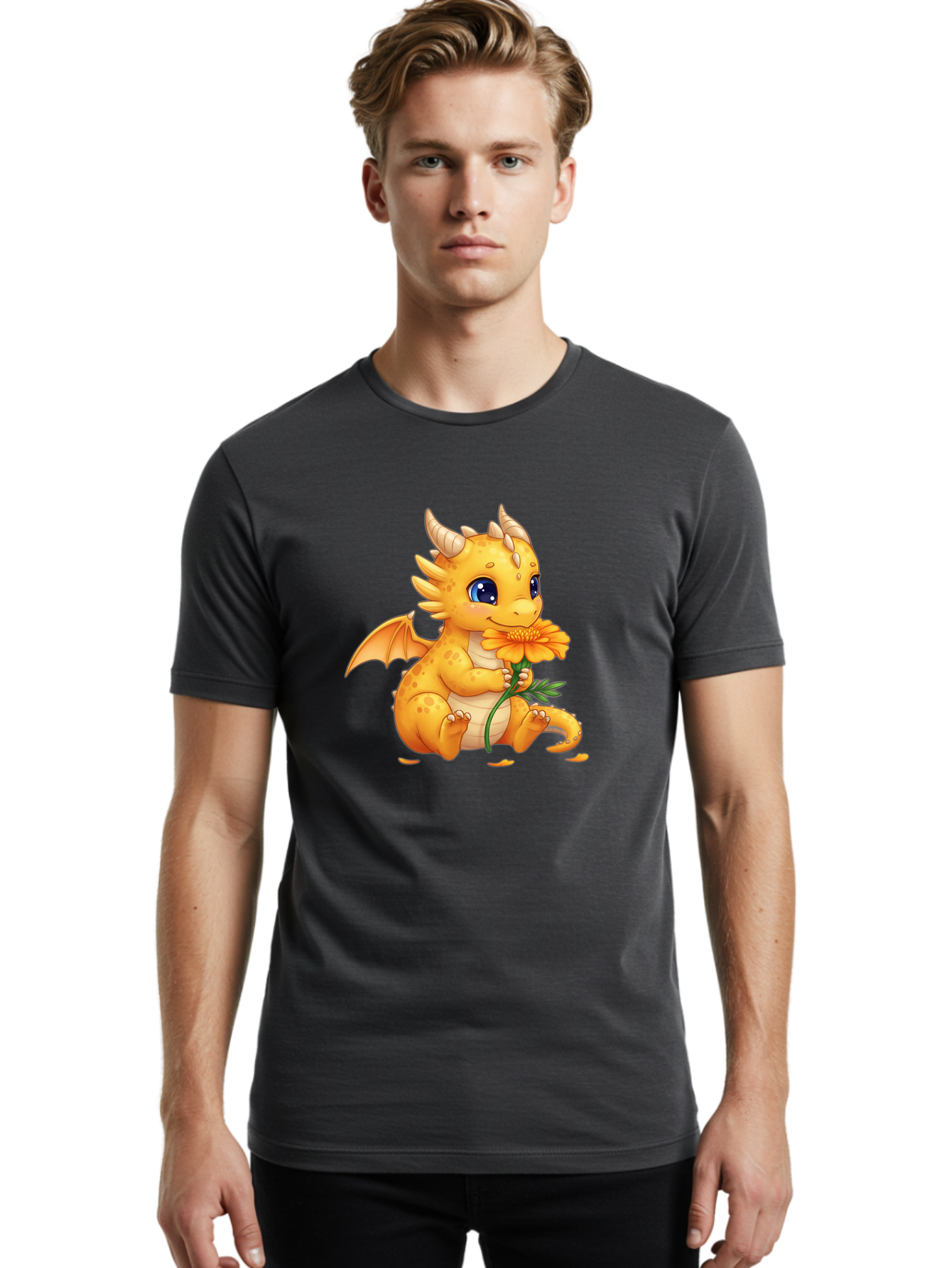 Cartoon-Dragon-With-Flower Men'S Graphic Tee, 100% Cotton, Comfortable Casual Summer Wear, Machine Washable, Vintage Camera, Old Camera, Antique Camera, Black Camera, Classic Photography, Photography Equipment, Nostalgic Device, Film Camera, Bak181