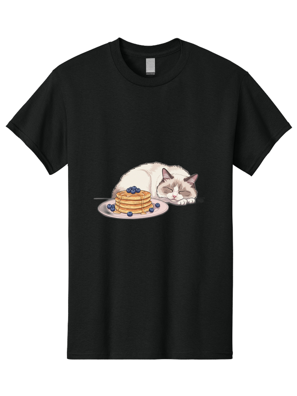 Cat-And-Pancakes-2 Men'S Graphic Tee, 100% Cotton, Comfortable Casual Summer Wear, Machine Washable, Vintage Camera, Old Camera, Antique Camera, Black Camera, Classic Photography, Photography Equipment, Nostalgic Device, Film Camera, Bak185