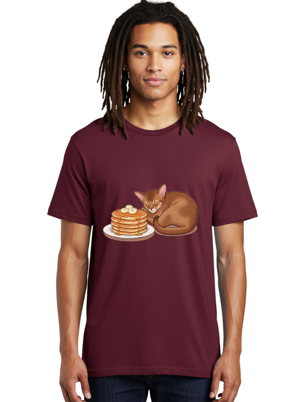 Cat-And-Pancakes-3 Men'S Graphic Tee, 100% Cotton, Comfortable Casual Summer Wear, Machine Washable, Vintage Camera, Old Camera, Antique Camera, Black Camera, Classic Photography, Photography Equipment, Nostalgic Device, Film Camera, Bak186