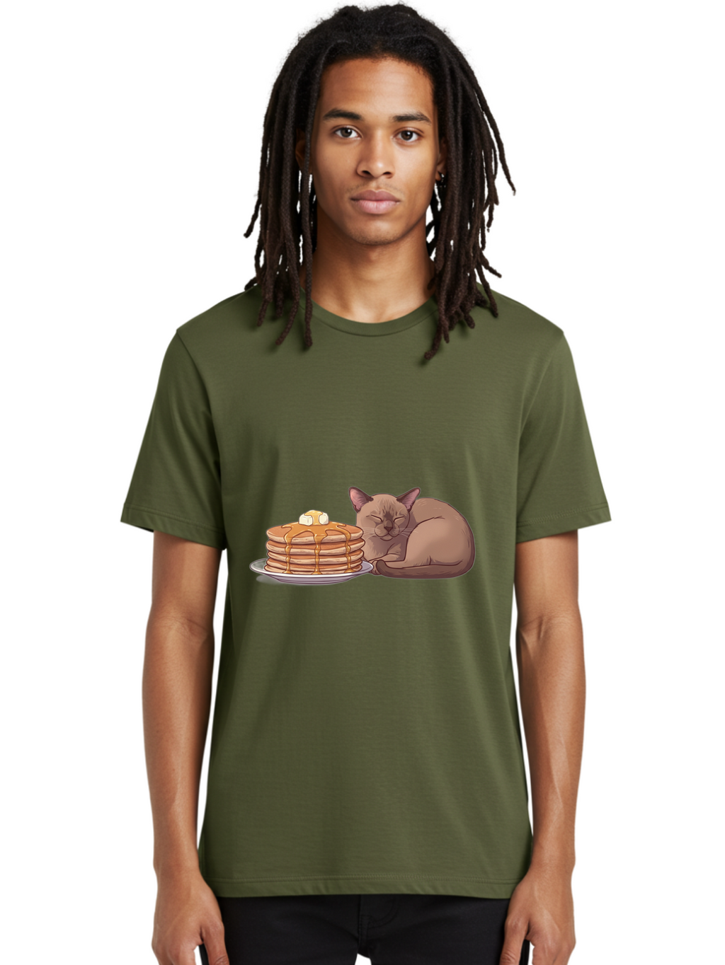 Cat-And-Pancakes-4 Men'S Graphic Tee, 100% Cotton, Comfortable Casual Summer Wear, Machine Washable, Vintage Camera, Old Camera, Antique Camera, Black Camera, Classic Photography, Photography Equipment, Nostalgic Device, Film Camera, Bak187
