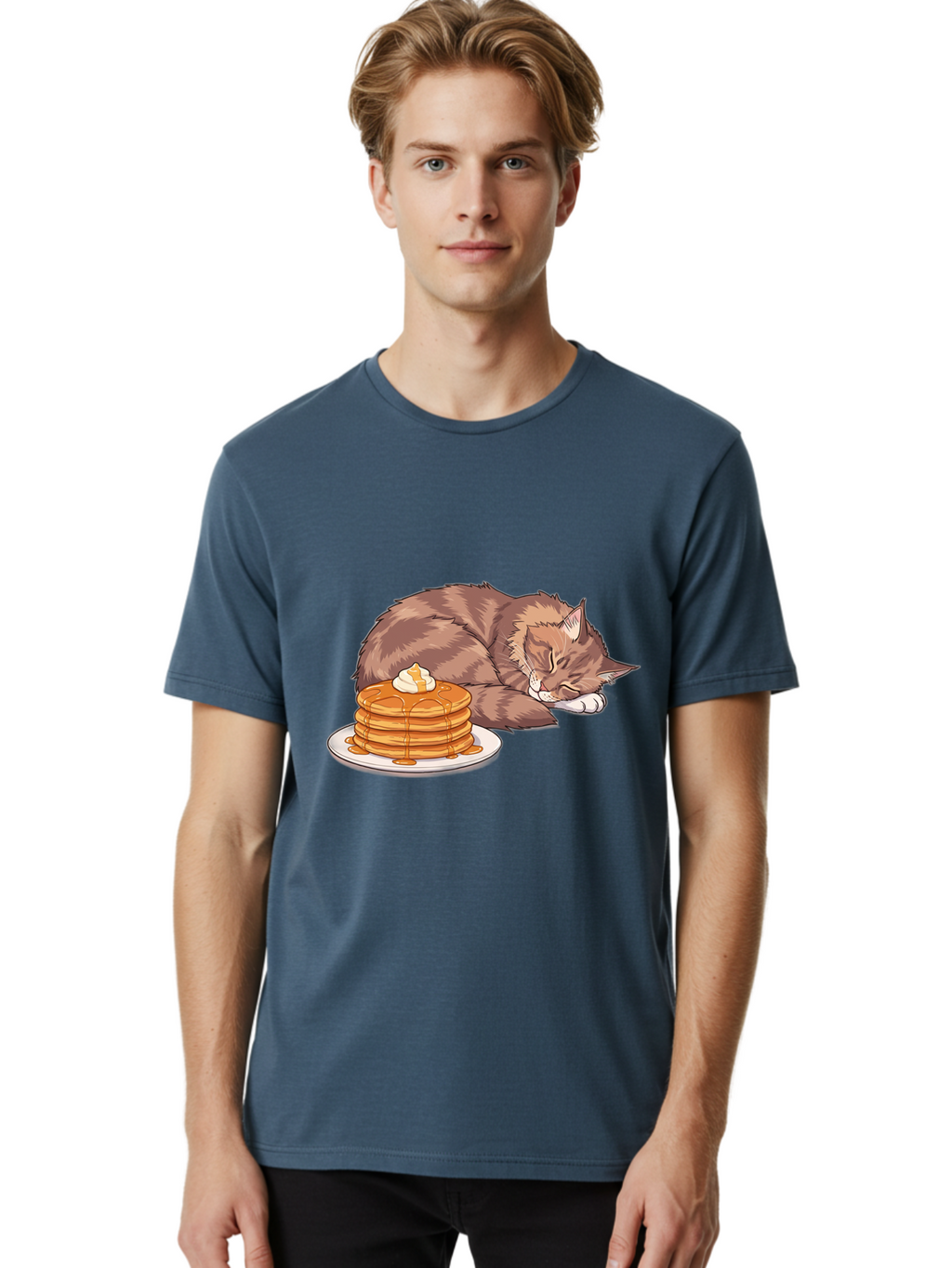 Cat-And-Pancakes Men'S Graphic Tee, 100% Cotton, Comfortable Casual Summer Wear, Machine Washable, Vintage Camera, Old Camera, Antique Camera, Black Camera, Classic Photography, Photography Equipment, Nostalgic Device, Film Camera, Camera Art Bak188
