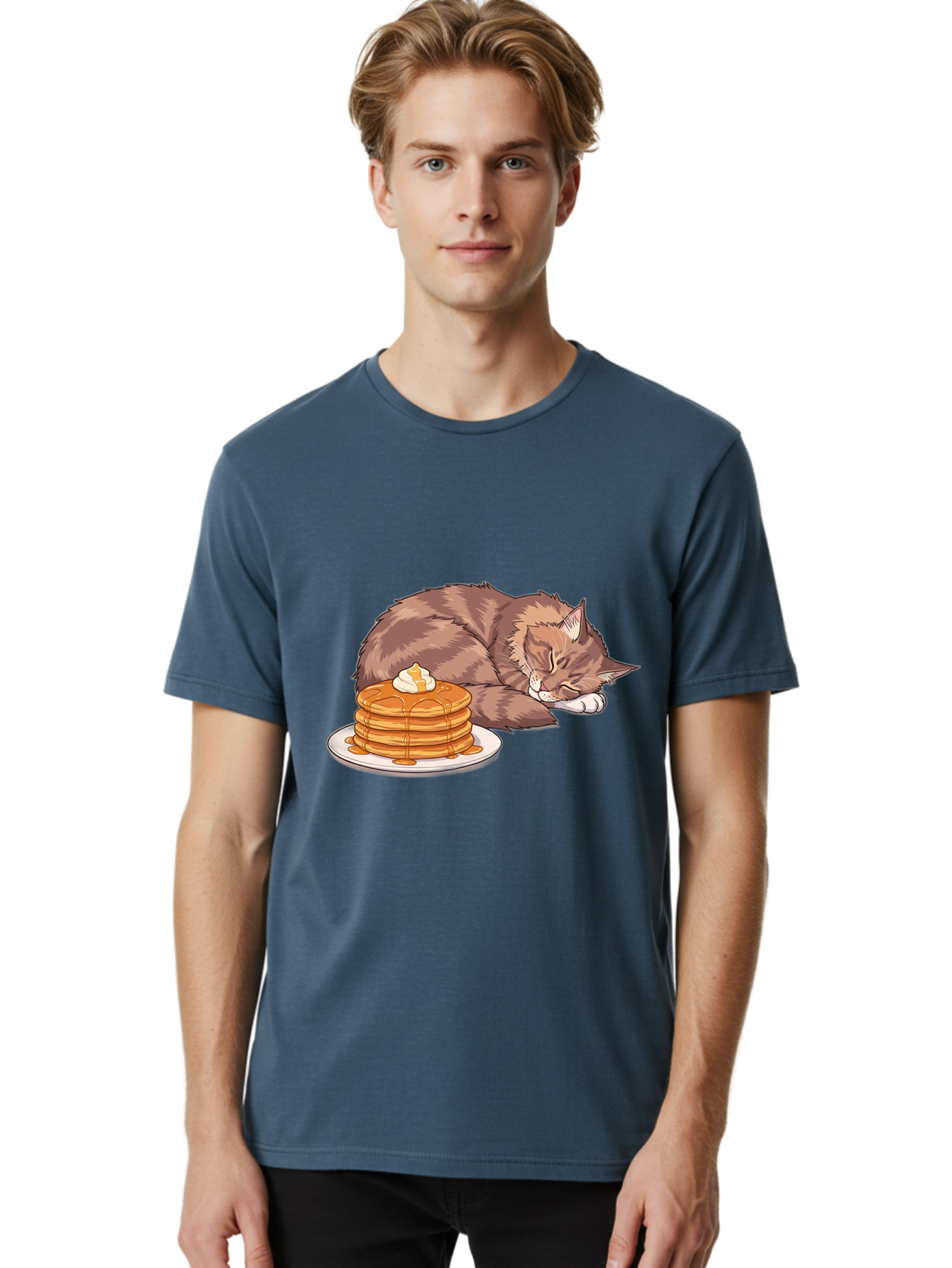 Cat-And-Pancakes Men'S Graphic Tee, 100% Cotton, Comfortable Casual Summer Wear, Machine Washable, Vintage Camera, Old Camera, Antique Camera, Black Camera, Classic Photography, Photography Equipment, Nostalgic Device, Film Camera, Camera Art Bak188