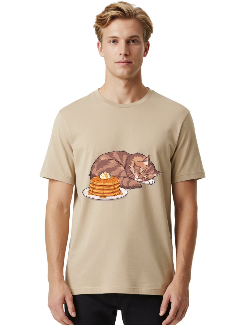 Cat-And-Pancakes Men'S Graphic Tee, 100% Cotton, Comfortable Casual Summer Wear, Machine Washable, Vintage Camera, Old Camera, Antique Camera, Black Camera, Classic Photography, Photography Equipment, Nostalgic Device, Film Camera, Camera Art Bak188