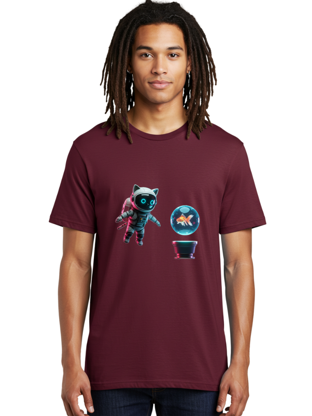 Cat-Astronaut-1 Men'S Graphic Tee, 100% Cotton, Comfortable Casual Summer Wear, Machine Washable, Vintage Camera, Old Camera, Antique Camera, Black Camera, Classic Photography, Photography Equipment, Nostalgic Device, Film Camera, Camera Art Bak189
