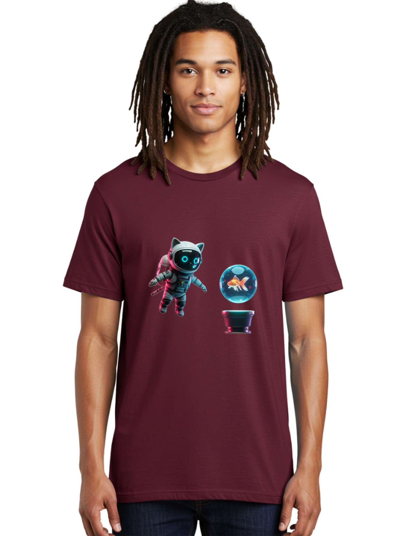 Cat-Astronaut-1 Men'S Graphic Tee, 100% Cotton, Comfortable Casual Summer Wear, Machine Washable, Vintage Camera, Old Camera, Antique Camera, Black Camera, Classic Photography, Photography Equipment, Nostalgic Device, Film Camera, Camera Art Bak189