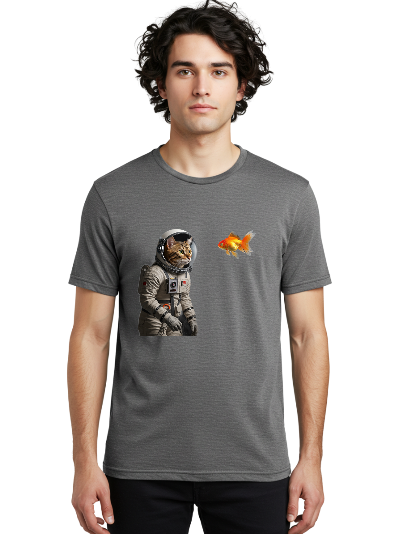Cat-Astronaut-2 Men'S Graphic Tee, 100% Cotton, Comfortable Casual Summer Wear, Machine Washable, Vintage Camera, Old Camera, Antique Camera, Black Camera, Classic Photography, Photography Equipment, Nostalgic Device, Film Camera, Camera Art Bak190