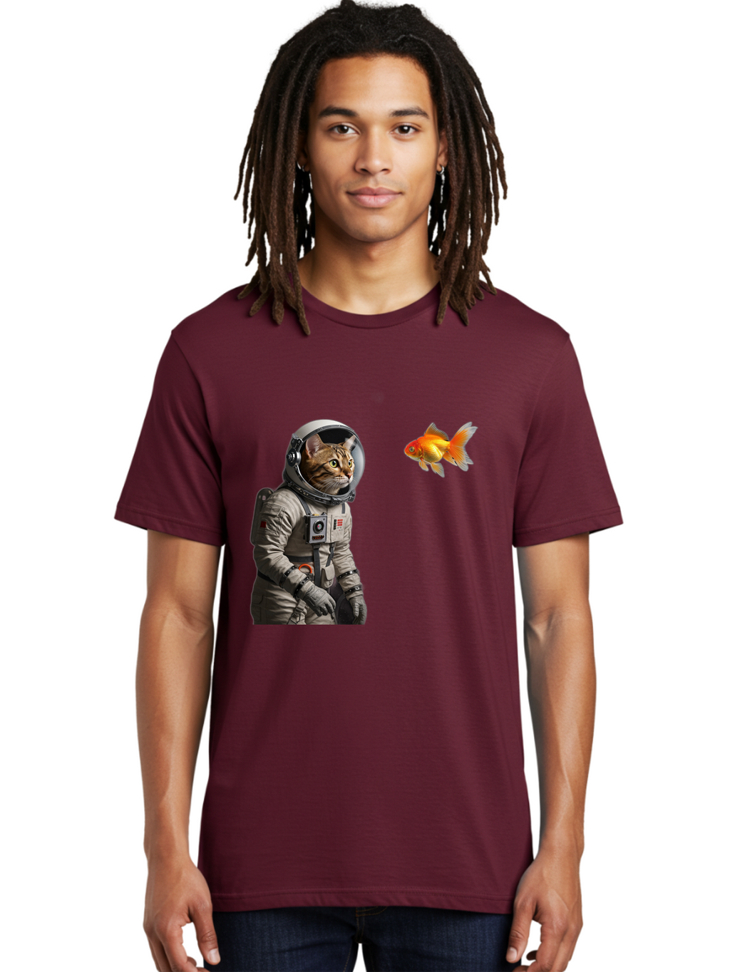 Cat-Astronaut-2 Men'S Graphic Tee, 100% Cotton, Comfortable Casual Summer Wear, Machine Washable, Vintage Camera, Old Camera, Antique Camera, Black Camera, Classic Photography, Photography Equipment, Nostalgic Device, Film Camera, Camera Art Bak190