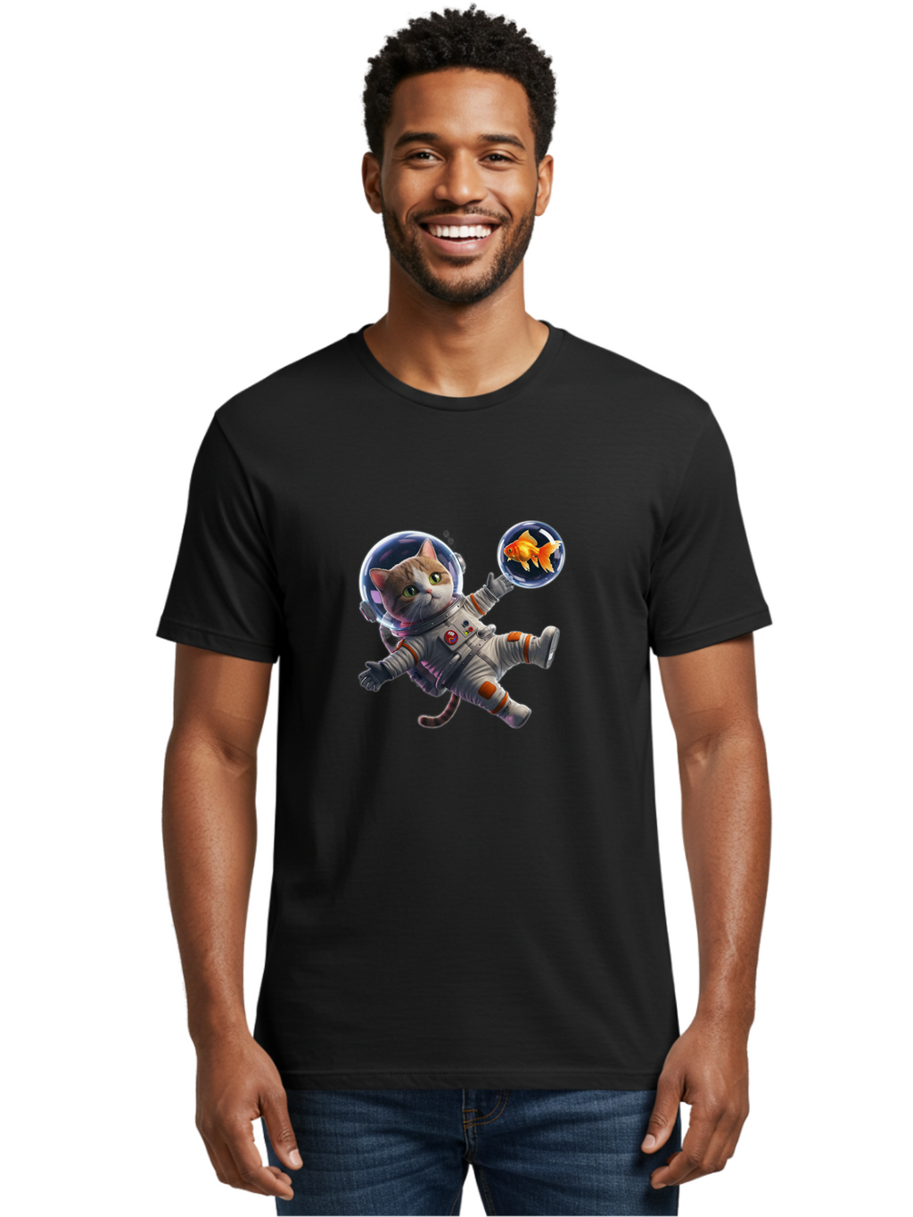 Cat-Astronaut Men'S Graphic Tee, 100% Cotton, Comfortable Casual Summer Wear, Machine Washable, Vintage Camera, Old Camera, Antique Camera, Black Camera, Classic Photography, Photography Equipment, Nostalgic Device, Film Camera, Camera Art Bak191