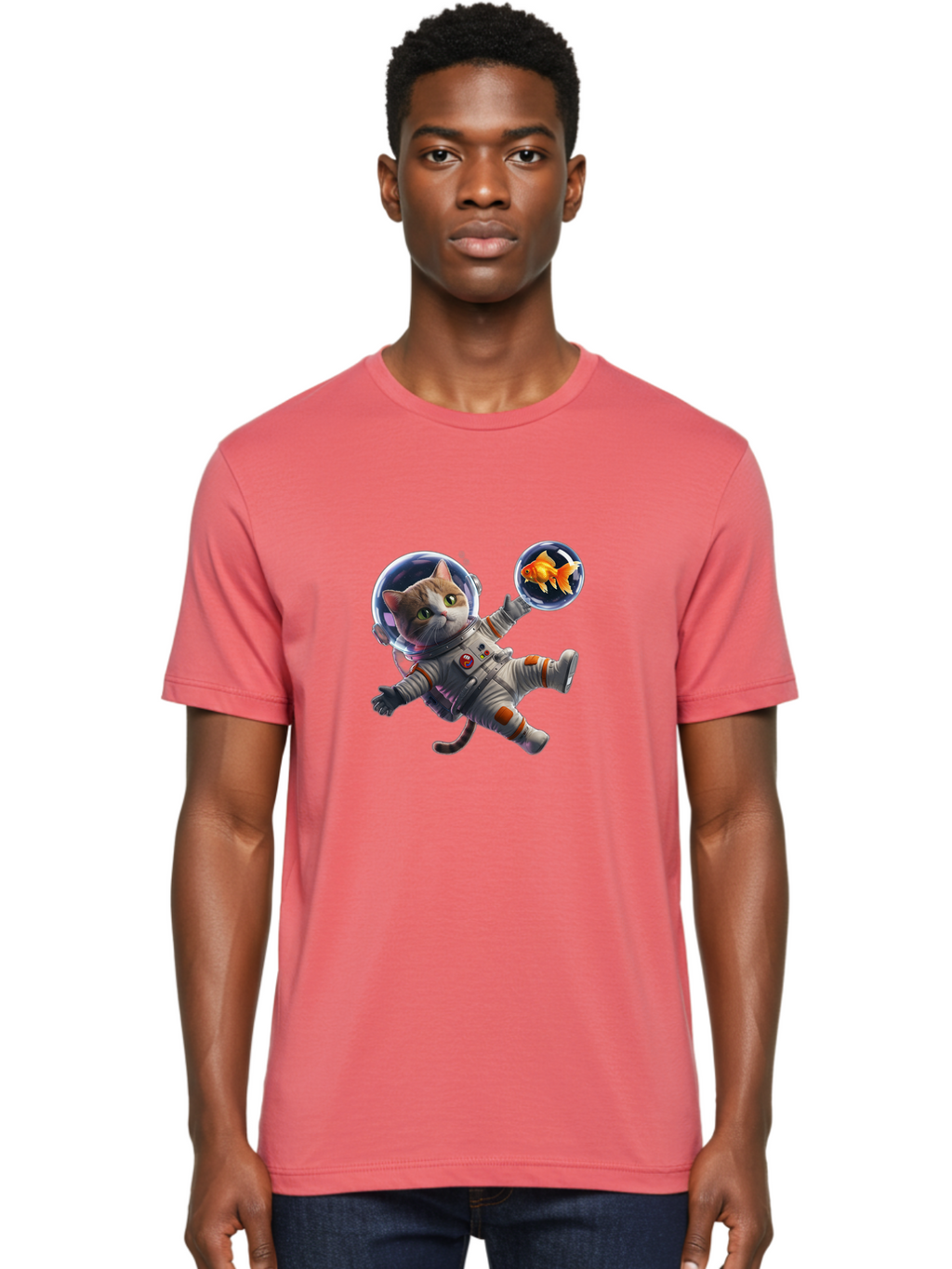 Cat-Astronaut Men'S Graphic Tee, 100% Cotton, Comfortable Casual Summer Wear, Machine Washable, Vintage Camera, Old Camera, Antique Camera, Black Camera, Classic Photography, Photography Equipment, Nostalgic Device, Film Camera, Camera Art Bak191