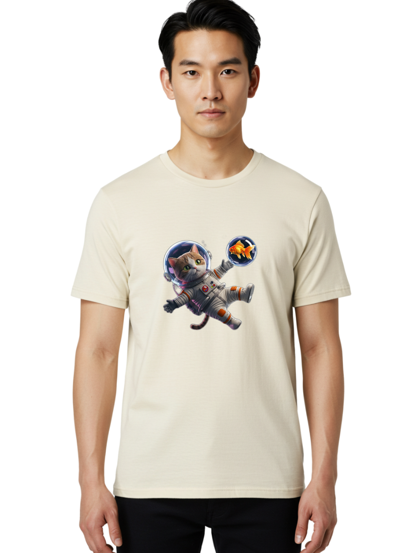 Cat-Astronaut Men'S Graphic Tee, 100% Cotton, Comfortable Casual Summer Wear, Machine Washable, Vintage Camera, Old Camera, Antique Camera, Black Camera, Classic Photography, Photography Equipment, Nostalgic Device, Film Camera, Camera Art Bak191