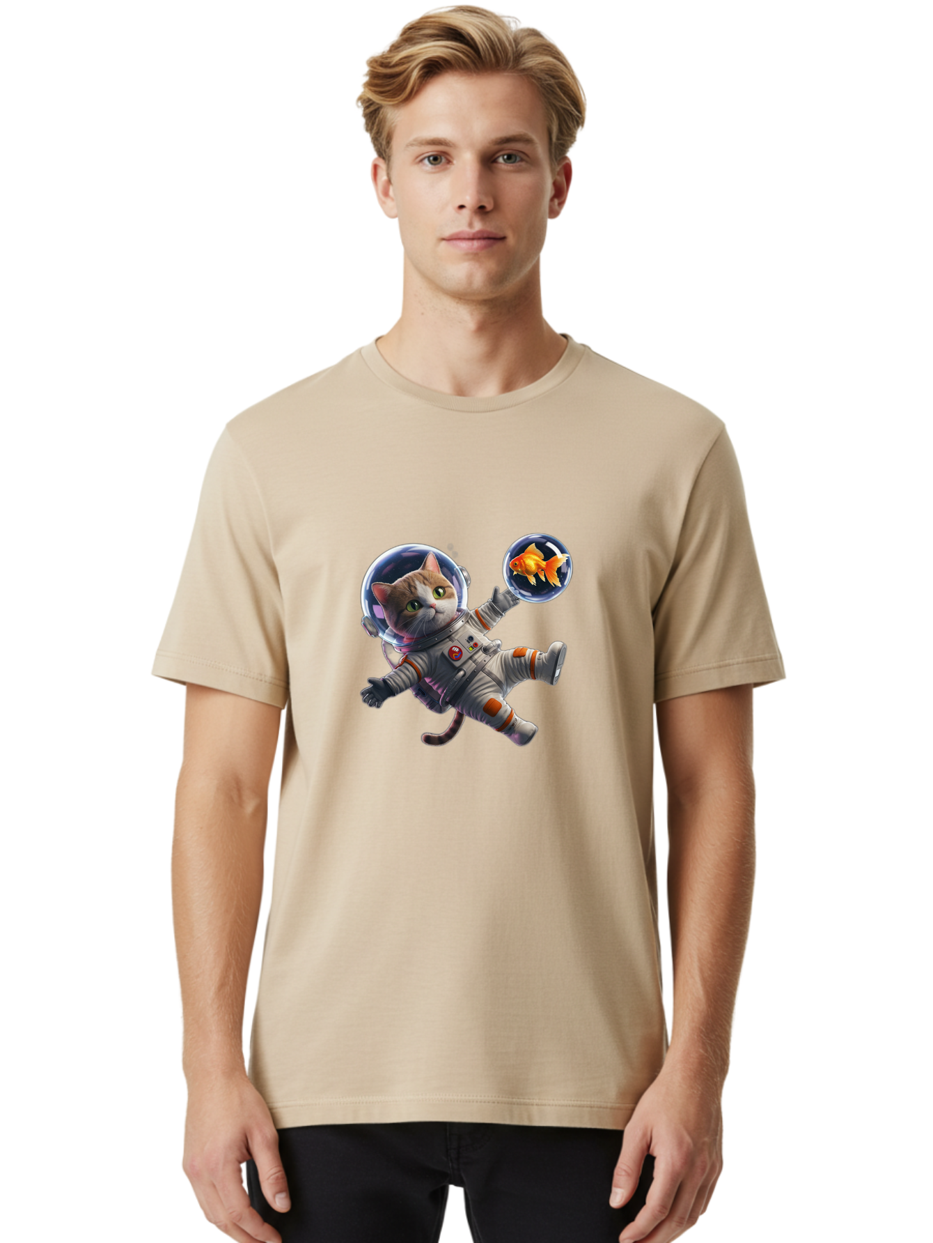 Cat-Astronaut Men'S Graphic Tee, 100% Cotton, Comfortable Casual Summer Wear, Machine Washable, Vintage Camera, Old Camera, Antique Camera, Black Camera, Classic Photography, Photography Equipment, Nostalgic Device, Film Camera, Camera Art Bak191