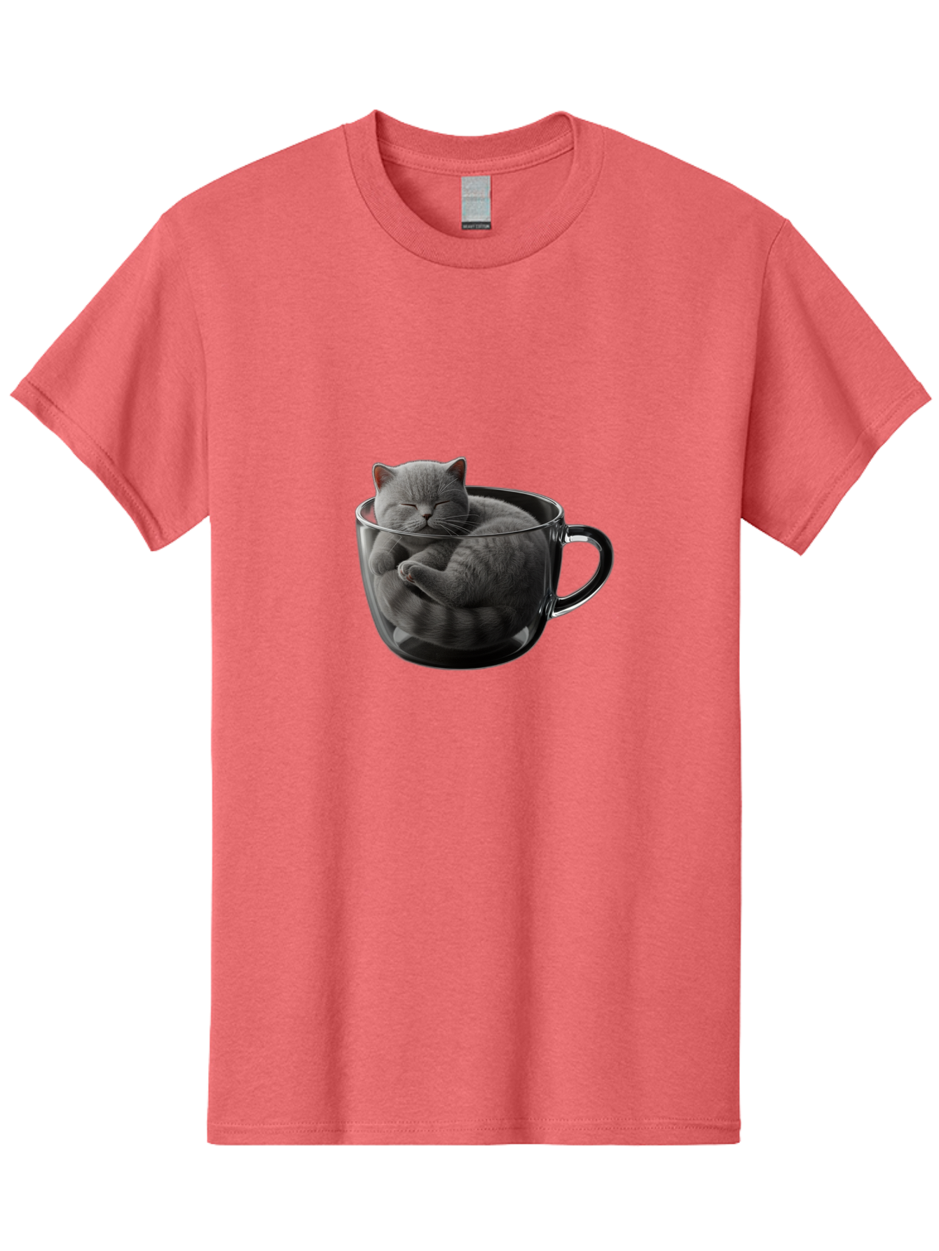 Cat-In-Coffee-Cup-1 Men'S Graphic Tee, 100% Cotton, Comfortable Casual Summer Wear, Machine Washable, Vintage Camera, Old Camera, Antique Camera, Black Camera, Classic Photography, Photography Equipment, Nostalgic Device, Film Camera, Bak193