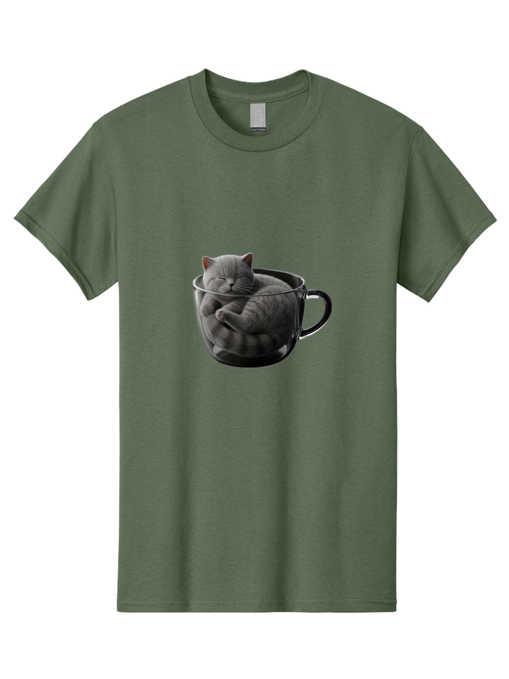 Cat-In-Coffee-Cup-1 Men'S Graphic Tee, 100% Cotton, Comfortable Casual Summer Wear, Machine Washable, Vintage Camera, Old Camera, Antique Camera, Black Camera, Classic Photography, Photography Equipment, Nostalgic Device, Film Camera, Bak193