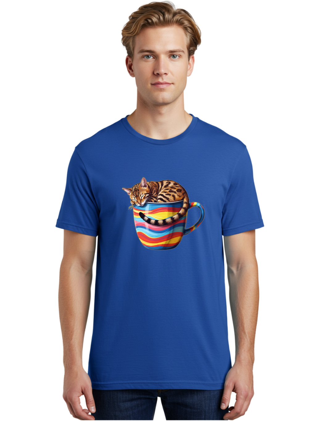 Cat-In-Coffee-Cup-2 Men'S Graphic Tee, 100% Cotton, Comfortable Casual Summer Wear, Machine Washable, Vintage Camera, Old Camera, Antique Camera, Black Camera, Classic Photography, Photography Equipment, Nostalgic Device, Film Camera, Bak194