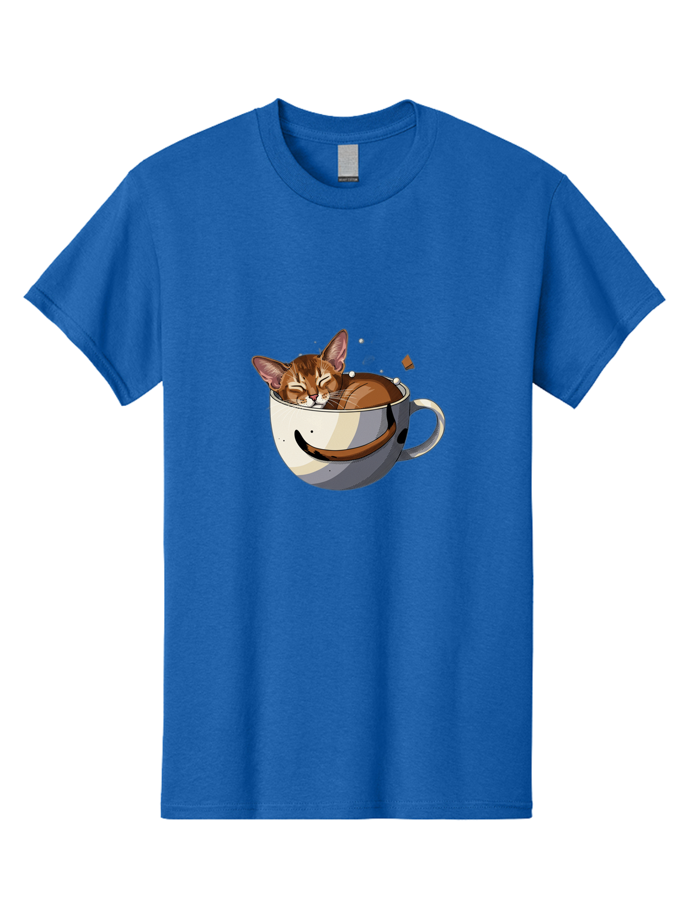 Cat-In-Coffee-Cup-3 Men'S Graphic Tee, 100% Cotton, Comfortable Casual Summer Wear, Machine Washable, Vintage Camera, Old Camera, Antique Camera, Black Camera, Classic Photography, Photography Equipment, Nostalgic Device, Film Camera, Bak195