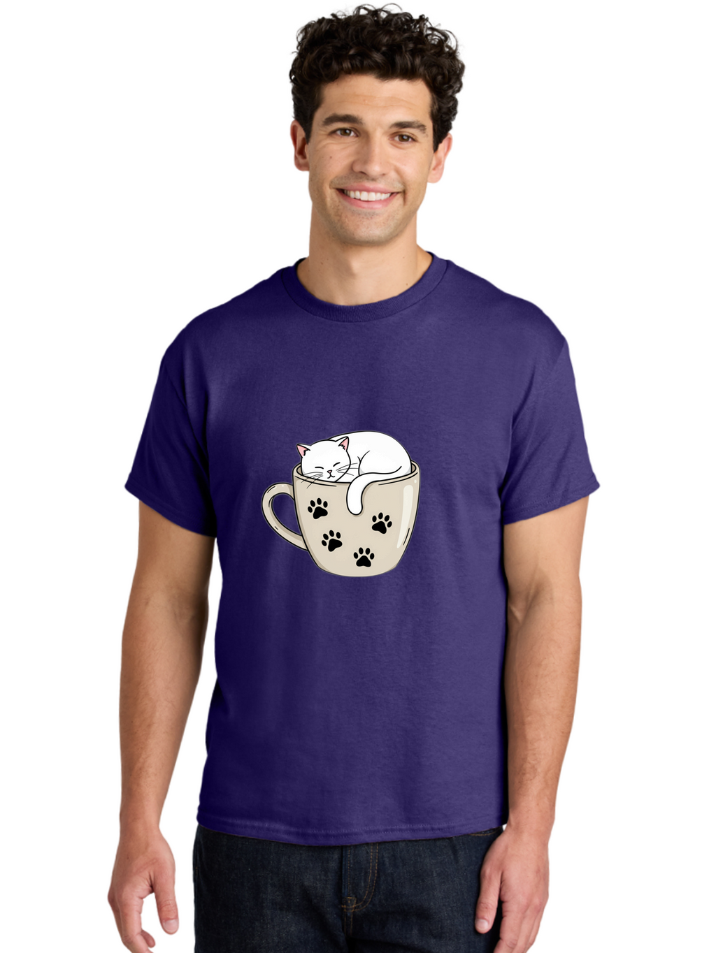 Cat-In-Coffee-Cup Men'S Graphic Tee, 100% Cotton, Comfortable Casual Summer Wear, Machine Washable, Vintage Camera, Old Camera, Antique Camera, Black Camera, Classic Photography, Photography Equipment, Nostalgic Device, Film Camera, Camera Art Bak196