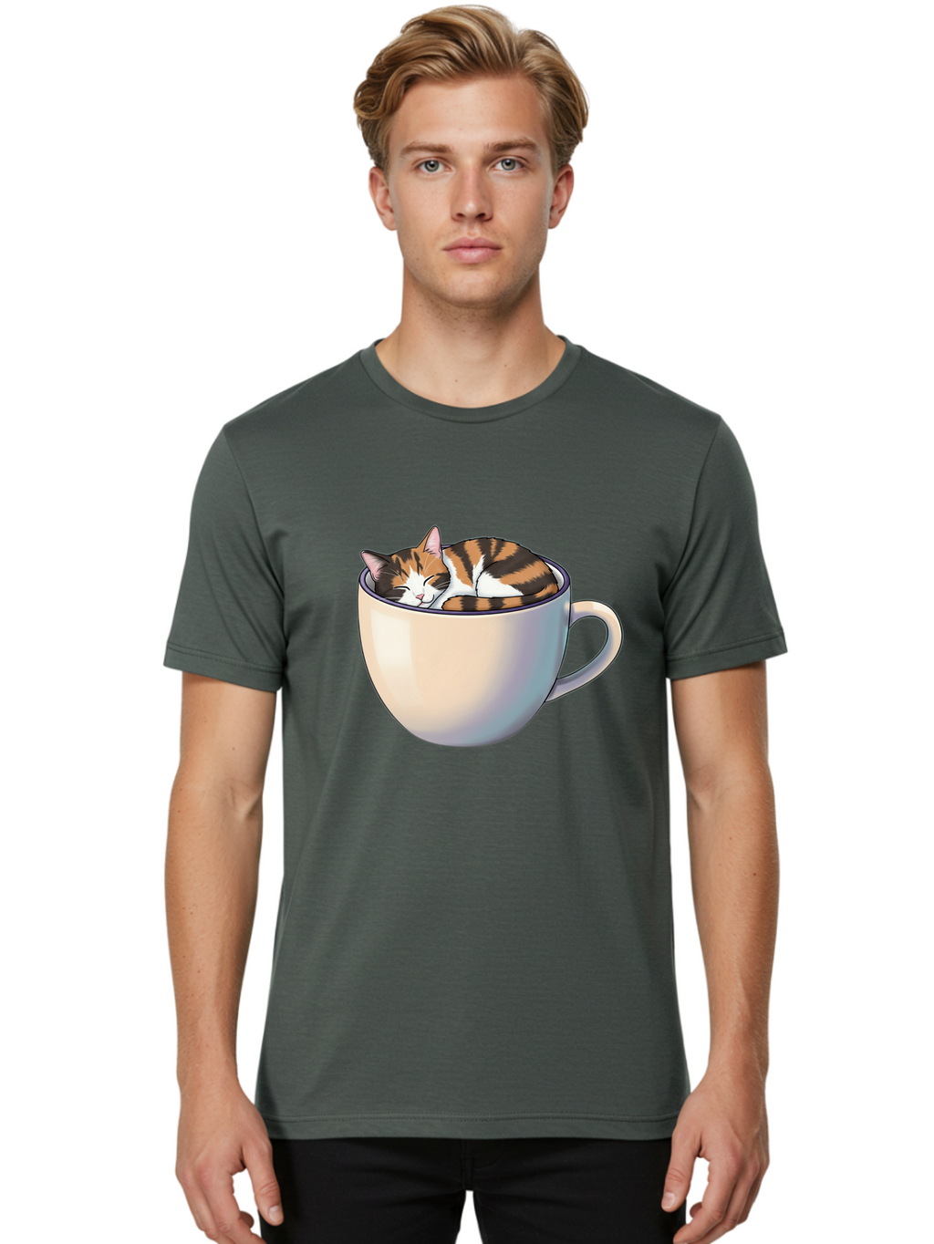 Cat-In-Cup Men'S Graphic Tee, 100% Cotton, Comfortable Casual Summer Wear, Machine Washable, Vintage Camera, Old Camera, Antique Camera, Black Camera, Classic Photography, Photography Equipment, Nostalgic Device, Film Camera, Camera Art Bak197