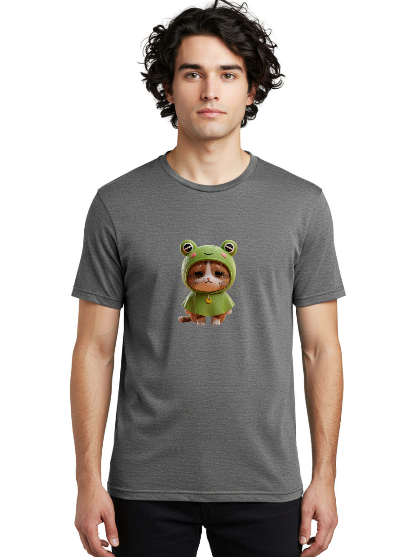 Cat-In-Frog-Costume-1 Men'S Graphic Tee, 100% Cotton, Comfortable Casual Summer Wear, Machine Washable, Vintage Camera, Old Camera, Antique Camera, Black Camera, Classic Photography, Photography Equipment, Nostalgic Device, Film Camera, Bak198