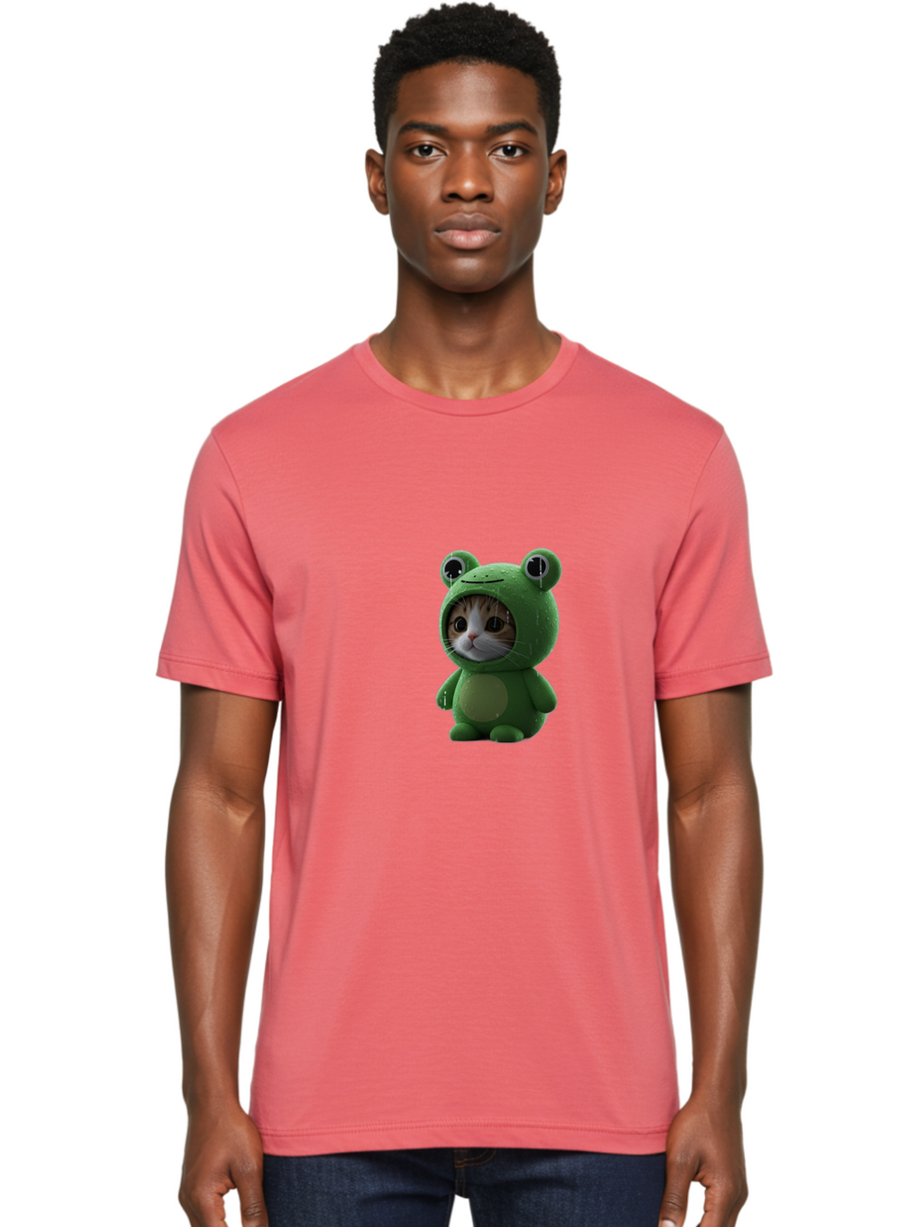 Cat-In-Frog-Costume-2 Men'S Graphic Tee, 100% Cotton, Comfortable Casual Summer Wear, Machine Washable, Vintage Camera, Old Camera, Antique Camera, Black Camera, Classic Photography, Photography Equipment, Nostalgic Device, Film Camera, Bak199