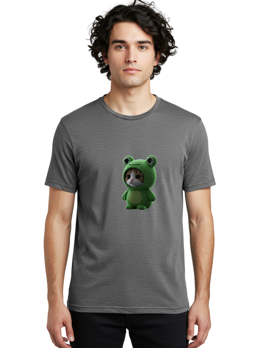 Cat-In-Frog-Costume-2 Men'S Graphic Tee, 100% Cotton, Comfortable Casual Summer Wear, Machine Washable, Vintage Camera, Old Camera, Antique Camera, Black Camera, Classic Photography, Photography Equipment, Nostalgic Device, Film Camera, Bak199