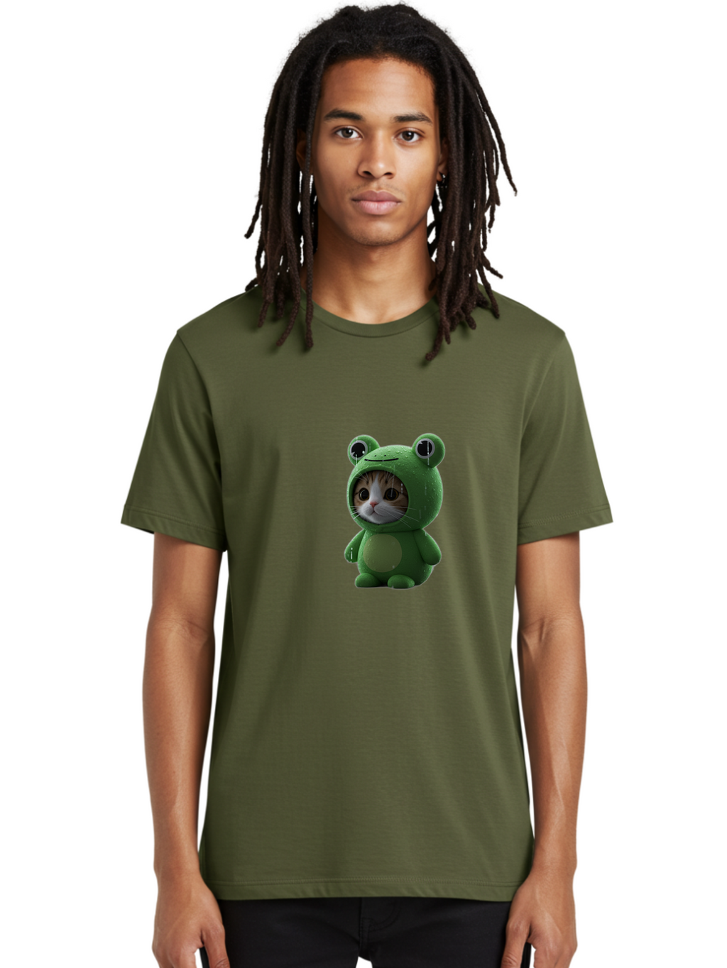 Cat-In-Frog-Costume-2 Men'S Graphic Tee, 100% Cotton, Comfortable Casual Summer Wear, Machine Washable, Vintage Camera, Old Camera, Antique Camera, Black Camera, Classic Photography, Photography Equipment, Nostalgic Device, Film Camera, Bak199