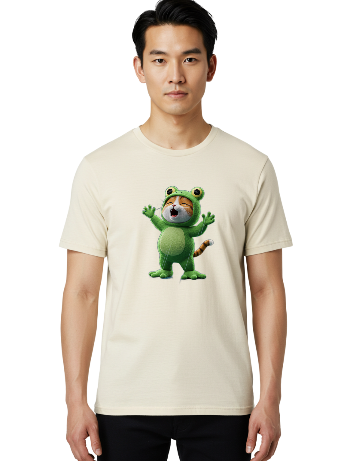 Cat-In-Frog-Costume-4 Men'S Graphic Tee, 100% Cotton, Comfortable Casual Summer Wear, Machine Washable, Vintage Camera, Old Camera, Antique Camera, Black Camera, Classic Photography, Photography Equipment, Nostalgic Device, Film Camera, Bak201