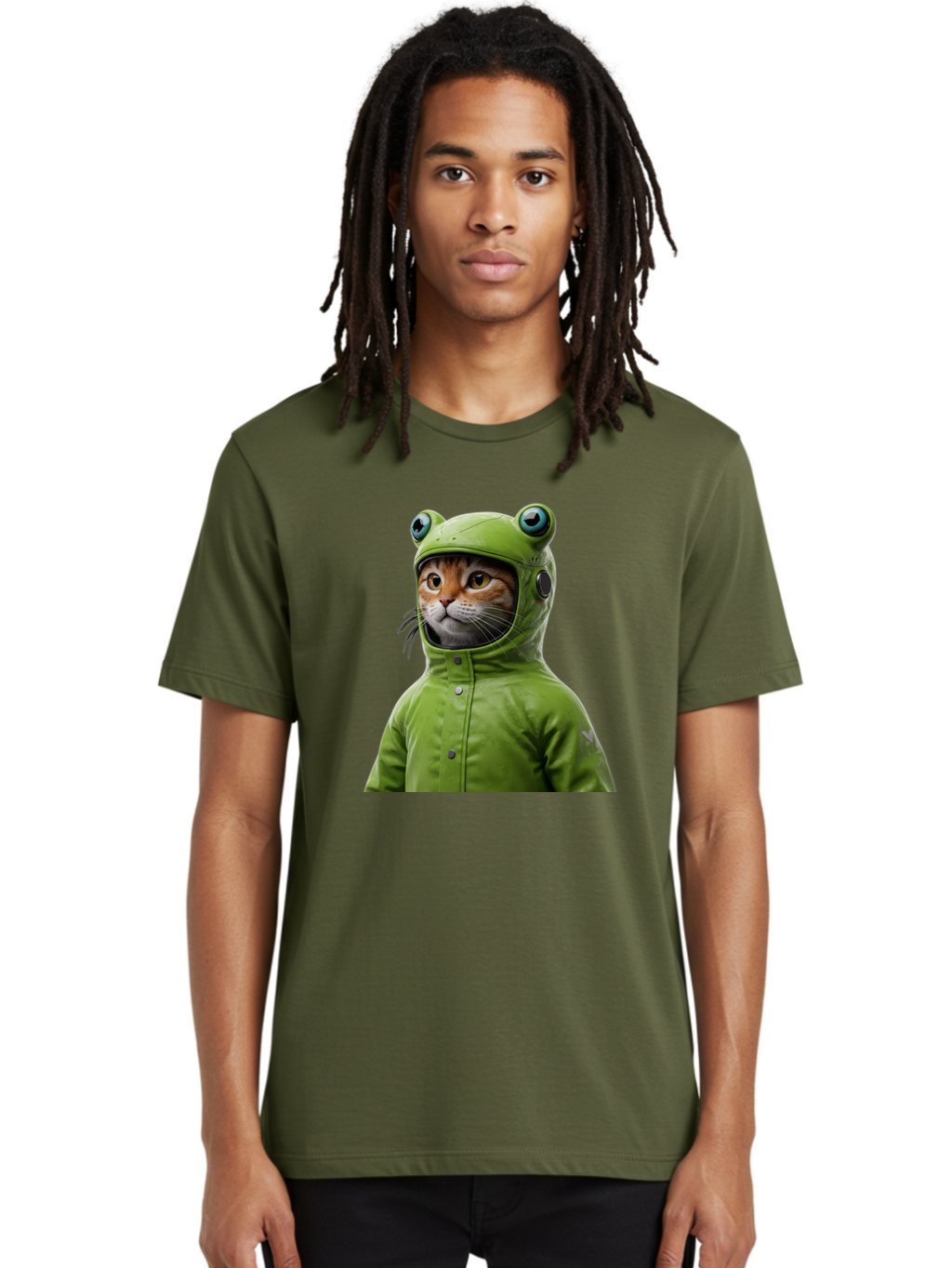 Cat-In-Frog-Costume-5 Men'S Graphic Tee, 100% Cotton, Comfortable Casual Summer Wear, Machine Washable, Vintage Camera, Old Camera, Antique Camera, Black Camera, Classic Photography, Photography Equipment, Nostalgic Device, Film Camera, Bak202