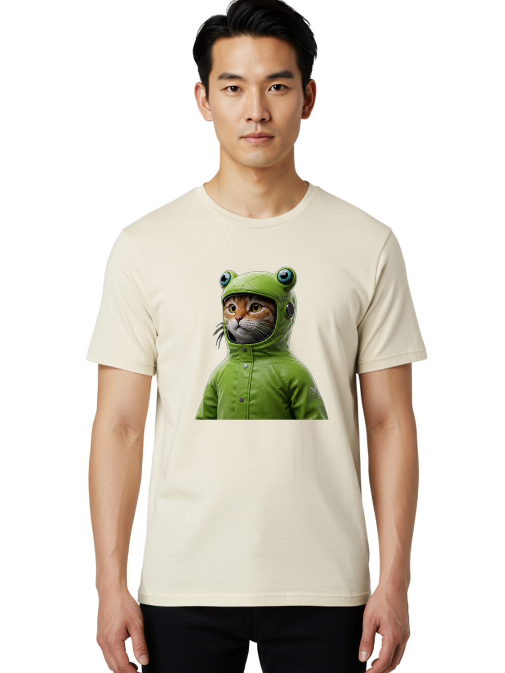 Cat-In-Frog-Costume-5 Men'S Graphic Tee, 100% Cotton, Comfortable Casual Summer Wear, Machine Washable, Vintage Camera, Old Camera, Antique Camera, Black Camera, Classic Photography, Photography Equipment, Nostalgic Device, Film Camera, Bak202
