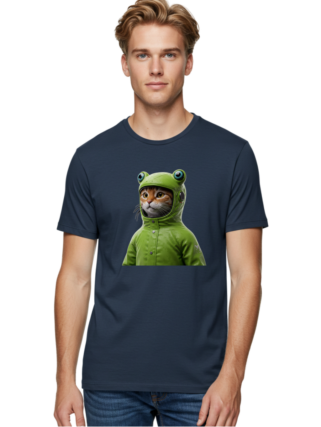 Cat-In-Frog-Costume-5 Men'S Graphic Tee, 100% Cotton, Comfortable Casual Summer Wear, Machine Washable, Vintage Camera, Old Camera, Antique Camera, Black Camera, Classic Photography, Photography Equipment, Nostalgic Device, Film Camera, Bak202