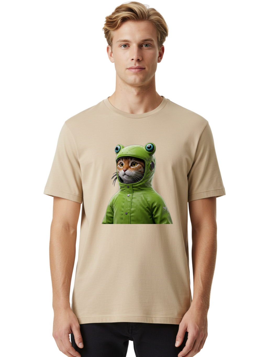 Cat-In-Frog-Costume-5 Men'S Graphic Tee, 100% Cotton, Comfortable Casual Summer Wear, Machine Washable, Vintage Camera, Old Camera, Antique Camera, Black Camera, Classic Photography, Photography Equipment, Nostalgic Device, Film Camera, Bak202