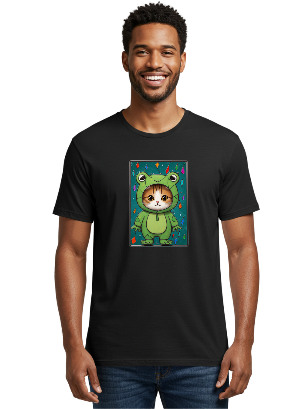 Cat-In-Frog-Costume-6 Men'S Graphic Tee, 100% Cotton, Comfortable Casual Summer Wear, Machine Washable, Vintage Camera, Old Camera, Antique Camera, Black Camera, Classic Photography, Photography Equipment, Nostalgic Device, Film Camera, Bak203
