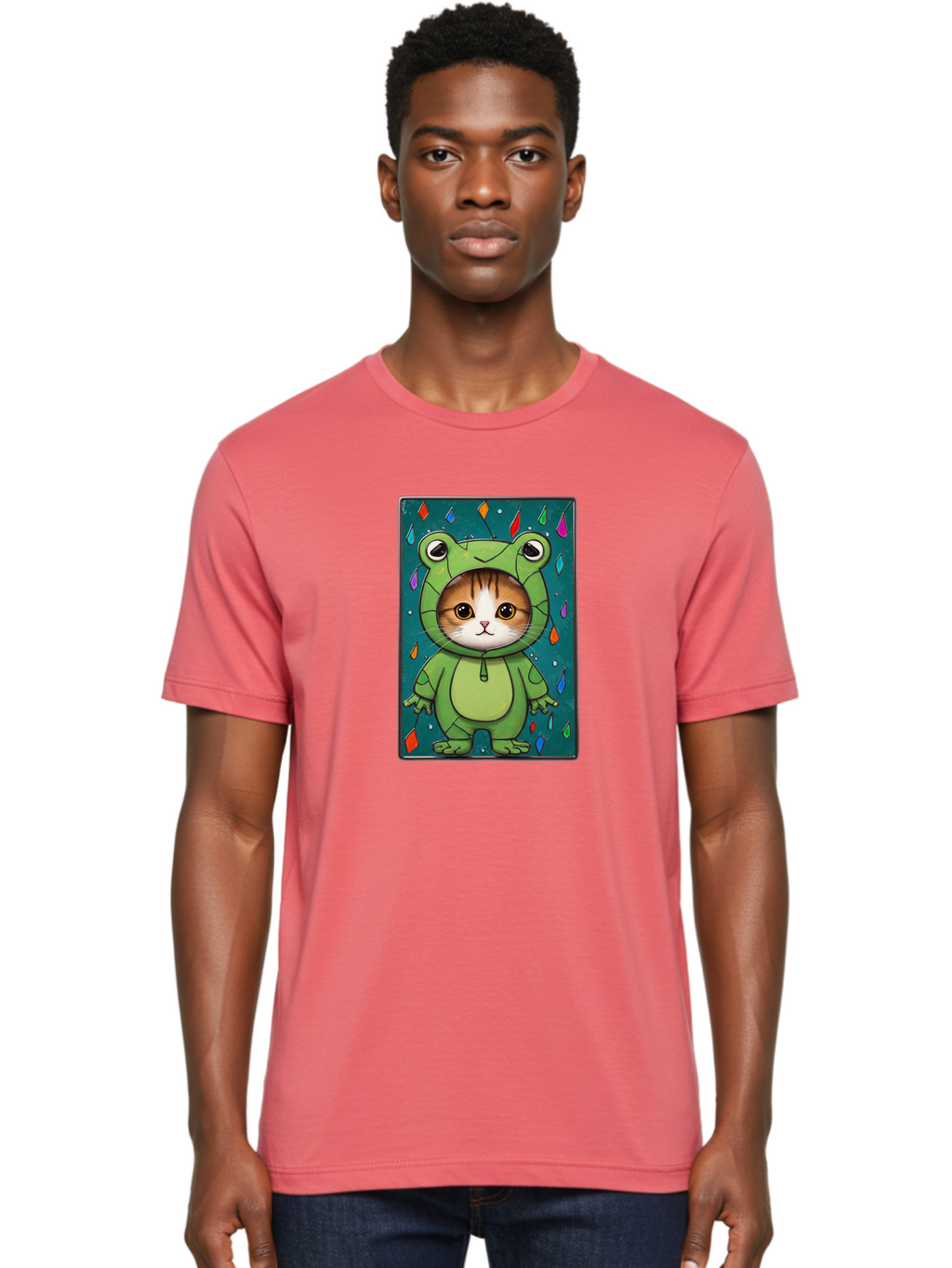 Cat-In-Frog-Costume-6 Men'S Graphic Tee, 100% Cotton, Comfortable Casual Summer Wear, Machine Washable, Vintage Camera, Old Camera, Antique Camera, Black Camera, Classic Photography, Photography Equipment, Nostalgic Device, Film Camera, Bak203